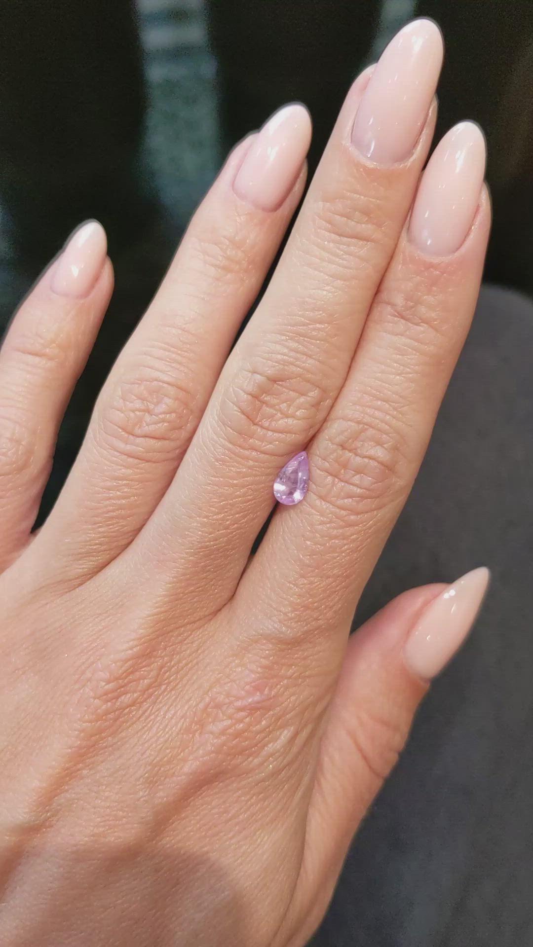 0.77 Ct. Pinkish Purple Sapphire from Ceylon (Sri Lanka) Size Video