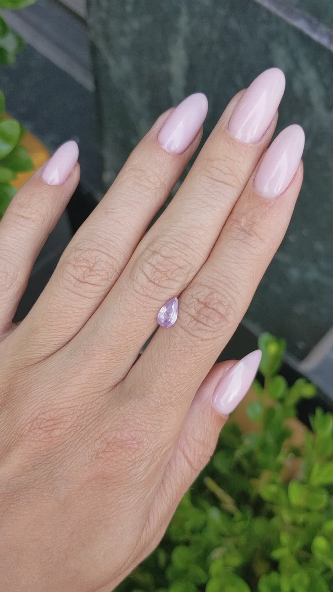 0.77 Ct. Pinkish Purple Sapphire from Ceylon (Sri Lanka) Size Video