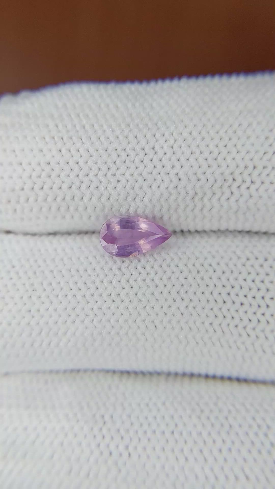 0.77 Ct. Pinkish Purple Sapphire from Ceylon (Sri Lanka) Size Video