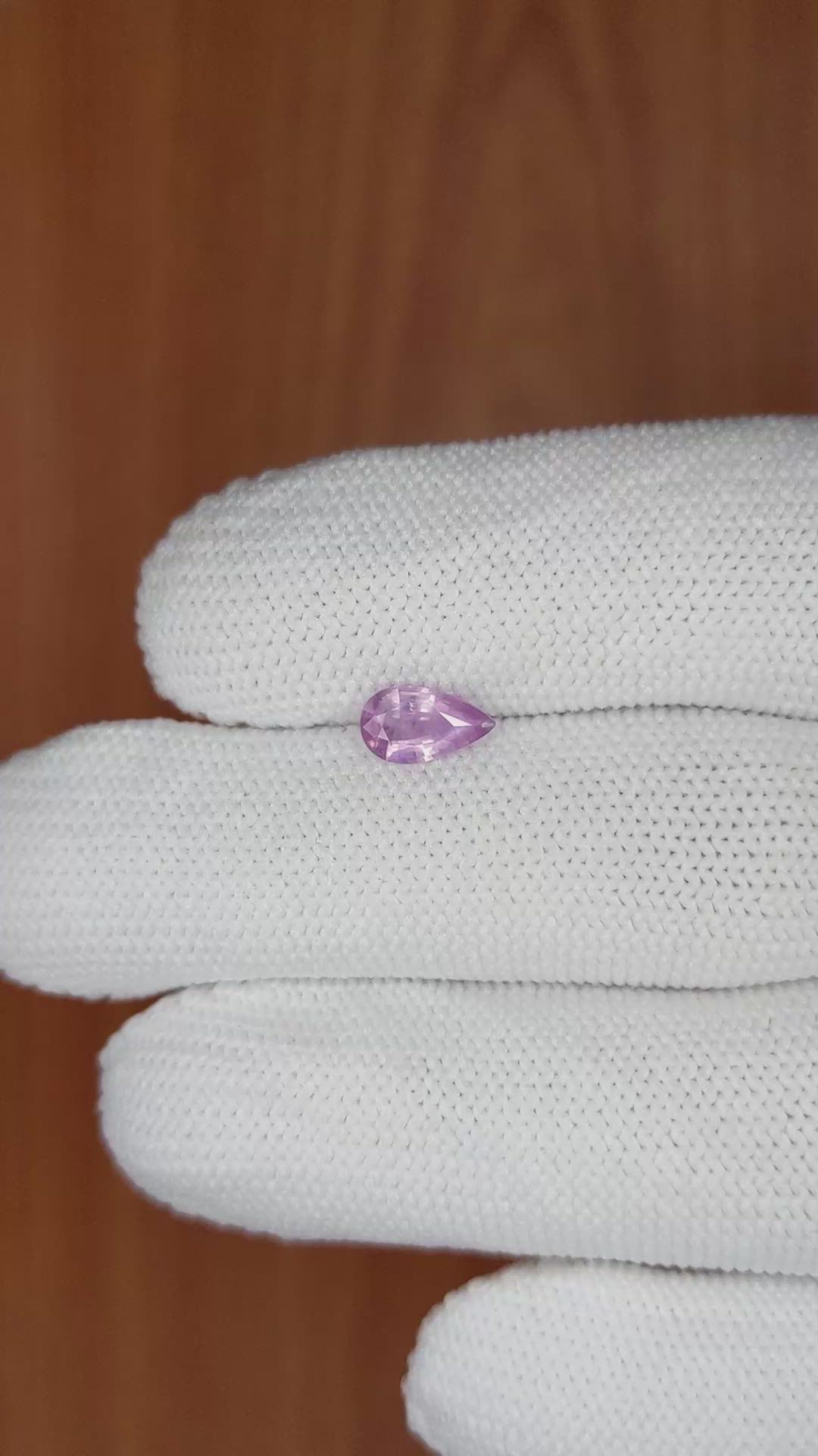 0.77 Ct. Pinkish Purple Sapphire from Ceylon (Sri Lanka) Size Video