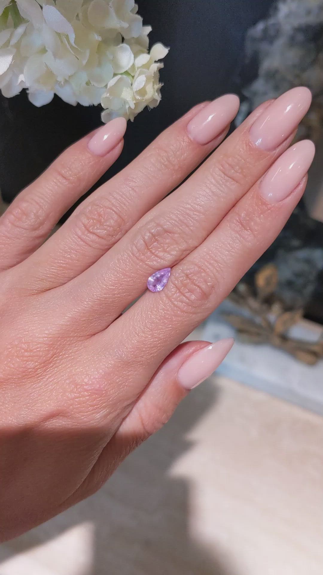 0.77 Ct. Pinkish Purple Sapphire from Ceylon (Sri Lanka) Size Video