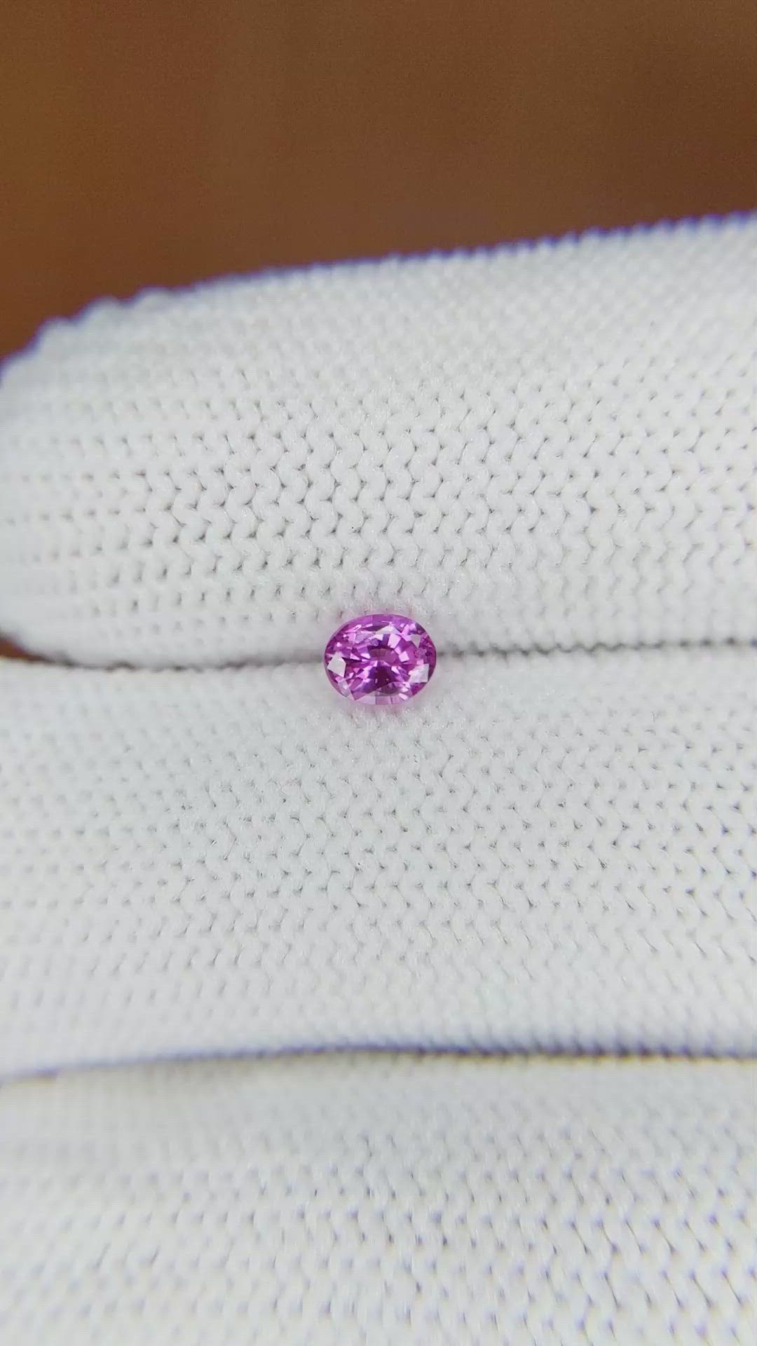 0.40 Ct. Pinkish Purple Sapphire from Ceylon (Sri Lanka) Size Video
