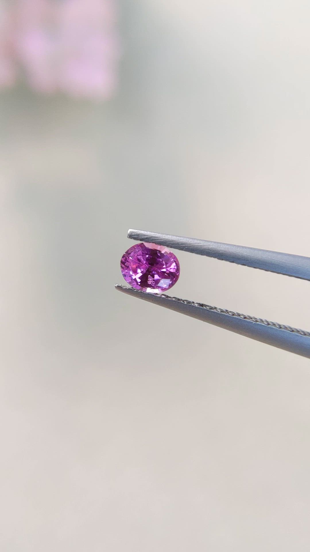 0.40 Ct. Pinkish Purple Sapphire from Ceylon (Sri Lanka) Size Video