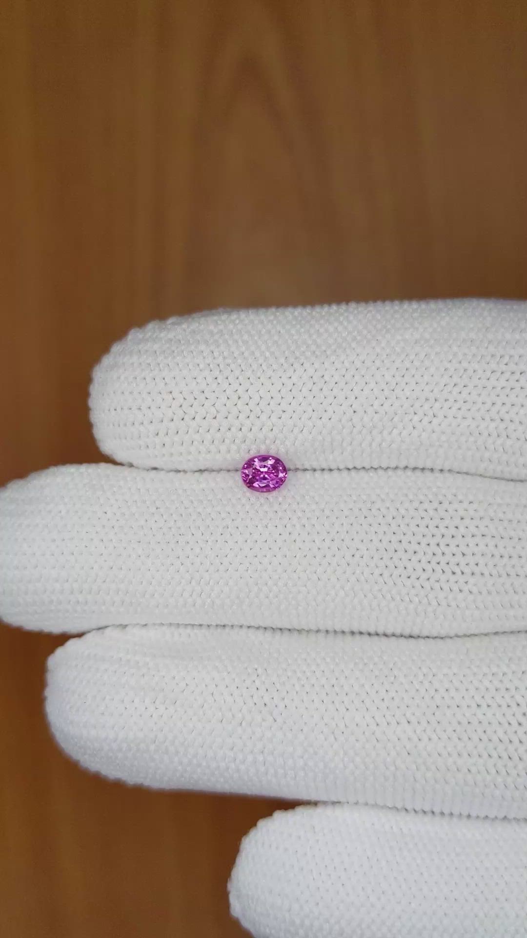 0.40 Ct. Pinkish Purple Sapphire from Ceylon (Sri Lanka) Size Video
