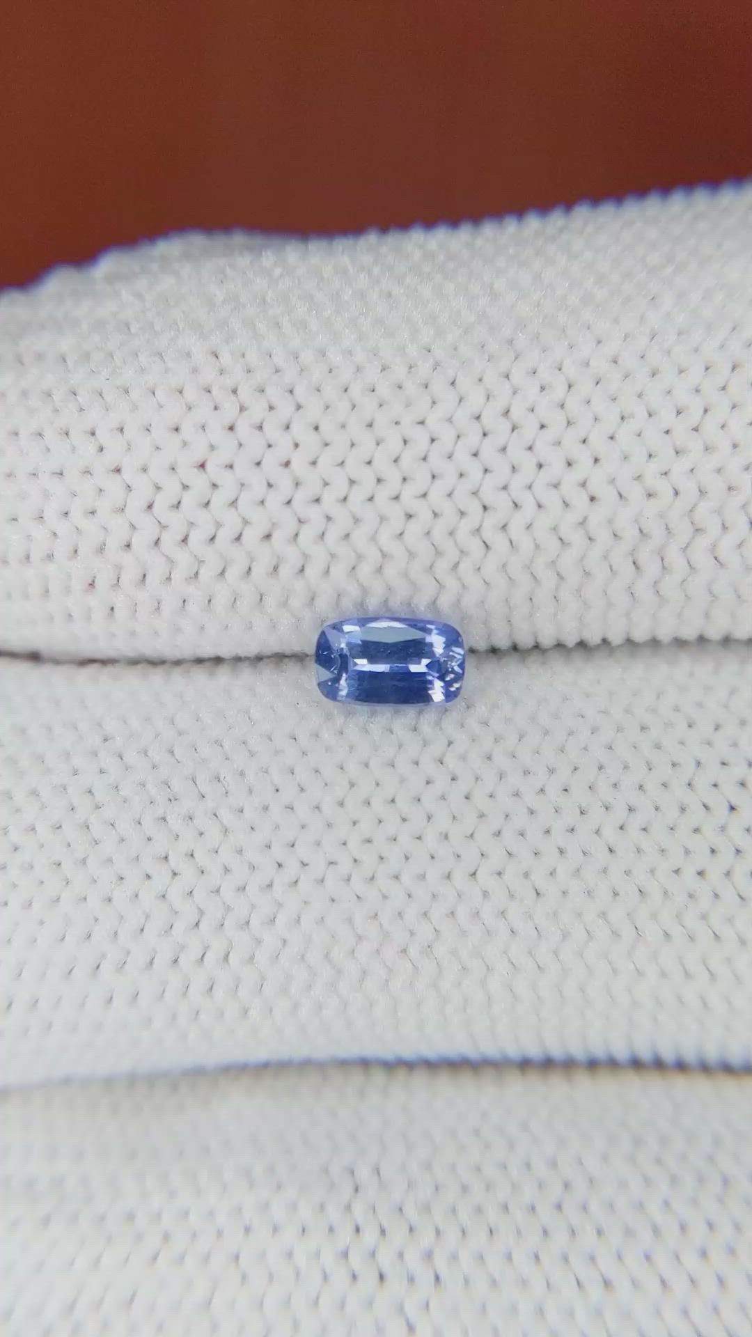 0.55 Ct. Blue Sapphire from Ceylon (Sri Lanka) Size Video