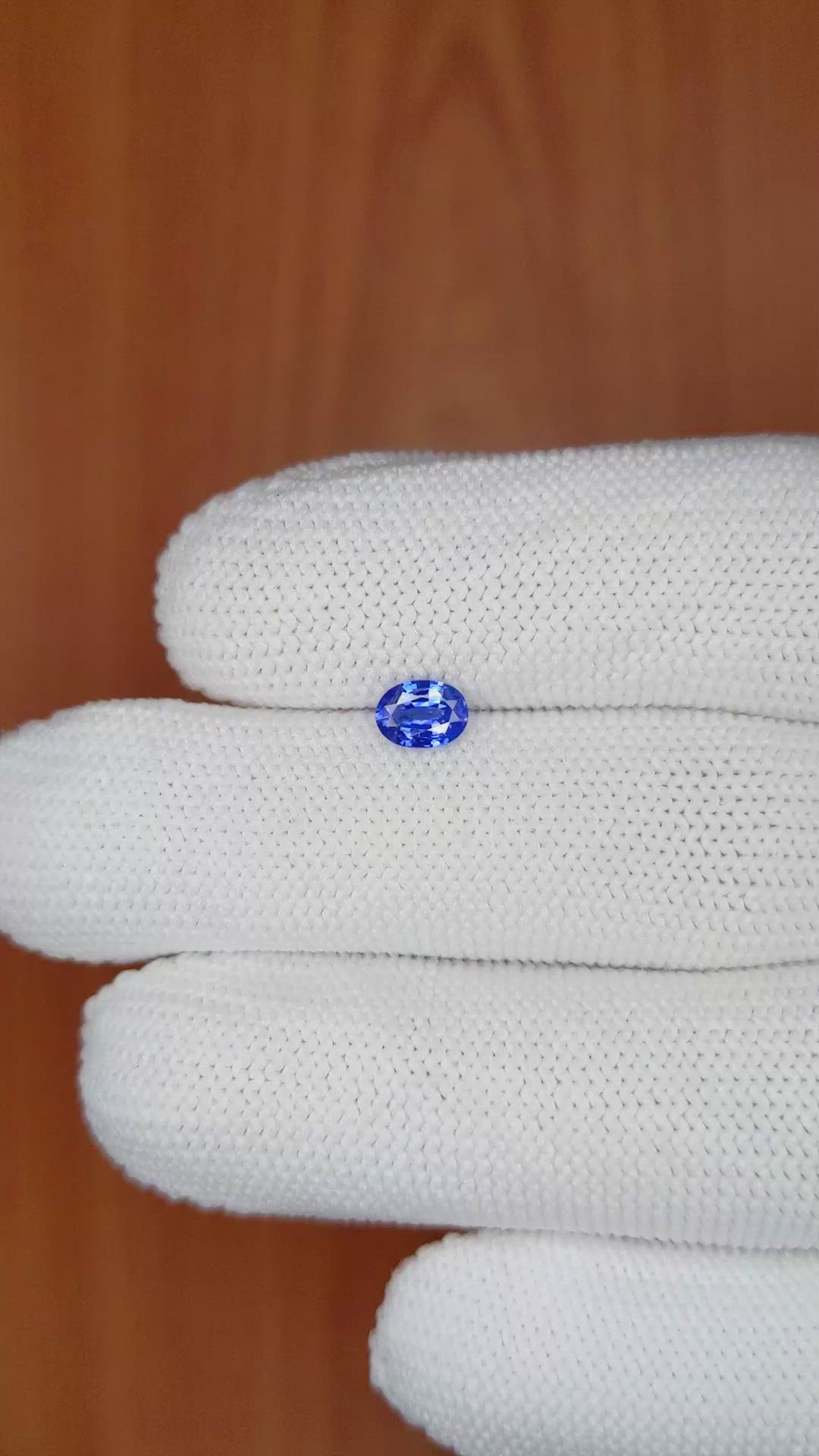 0.51 Ct. Blue Sapphire from Ceylon (Sri Lanka) Size Video