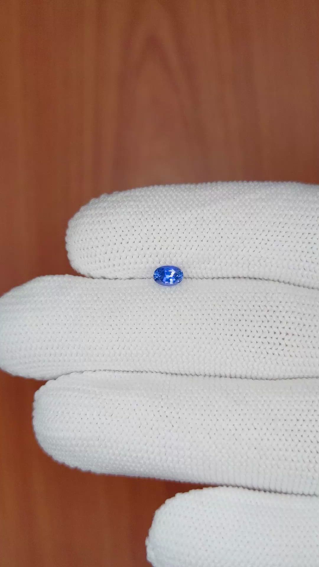0.38 Ct. Blue Sapphire from Ceylon (Sri Lanka) Size Video