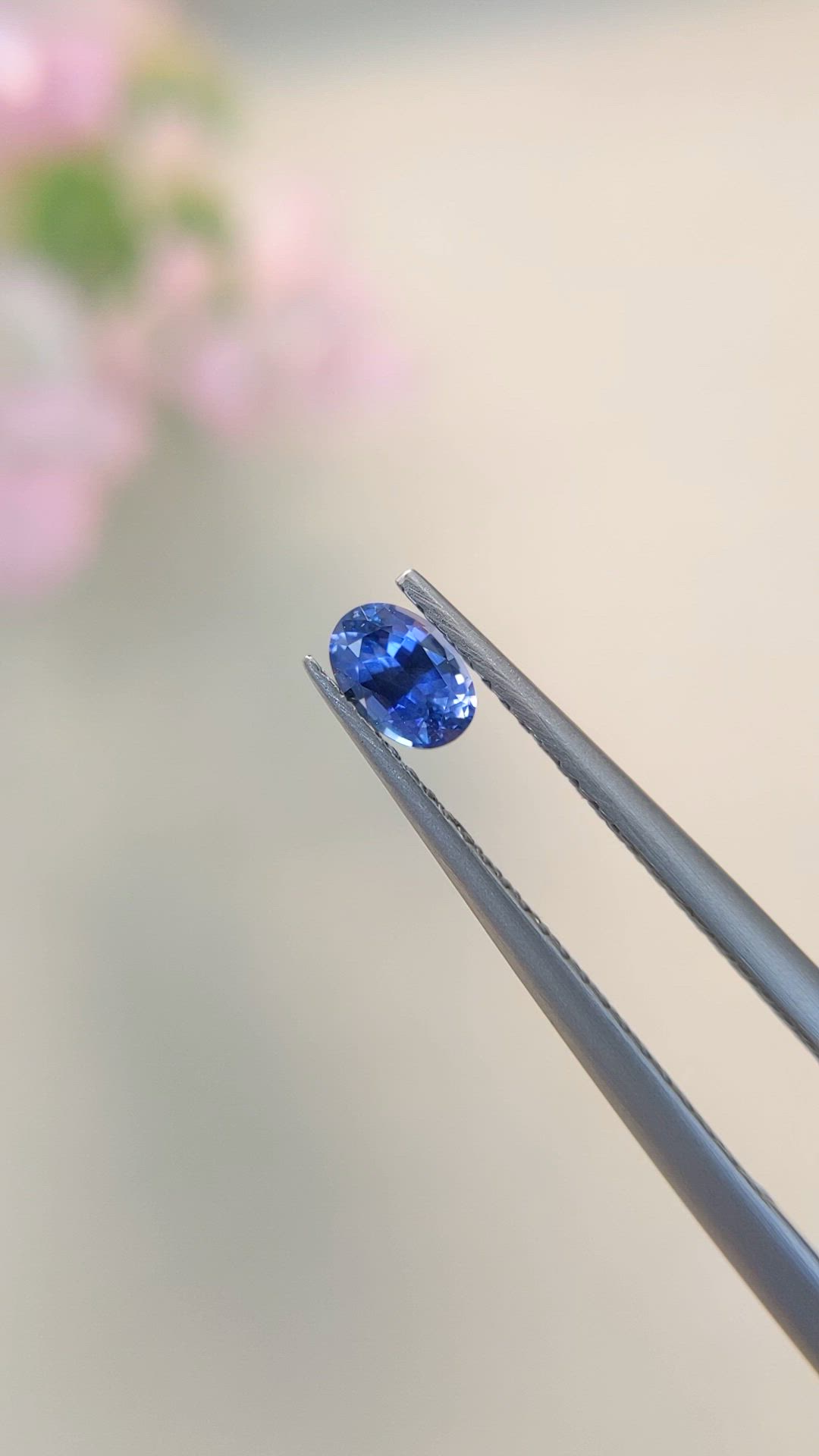 0.38 Ct. Blue Sapphire from Ceylon (Sri Lanka) Size Video