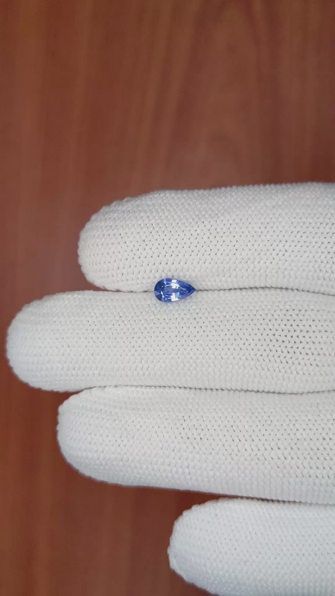 0.58 Ct. Blue Sapphire from Ceylon (Sri Lanka) Size Video