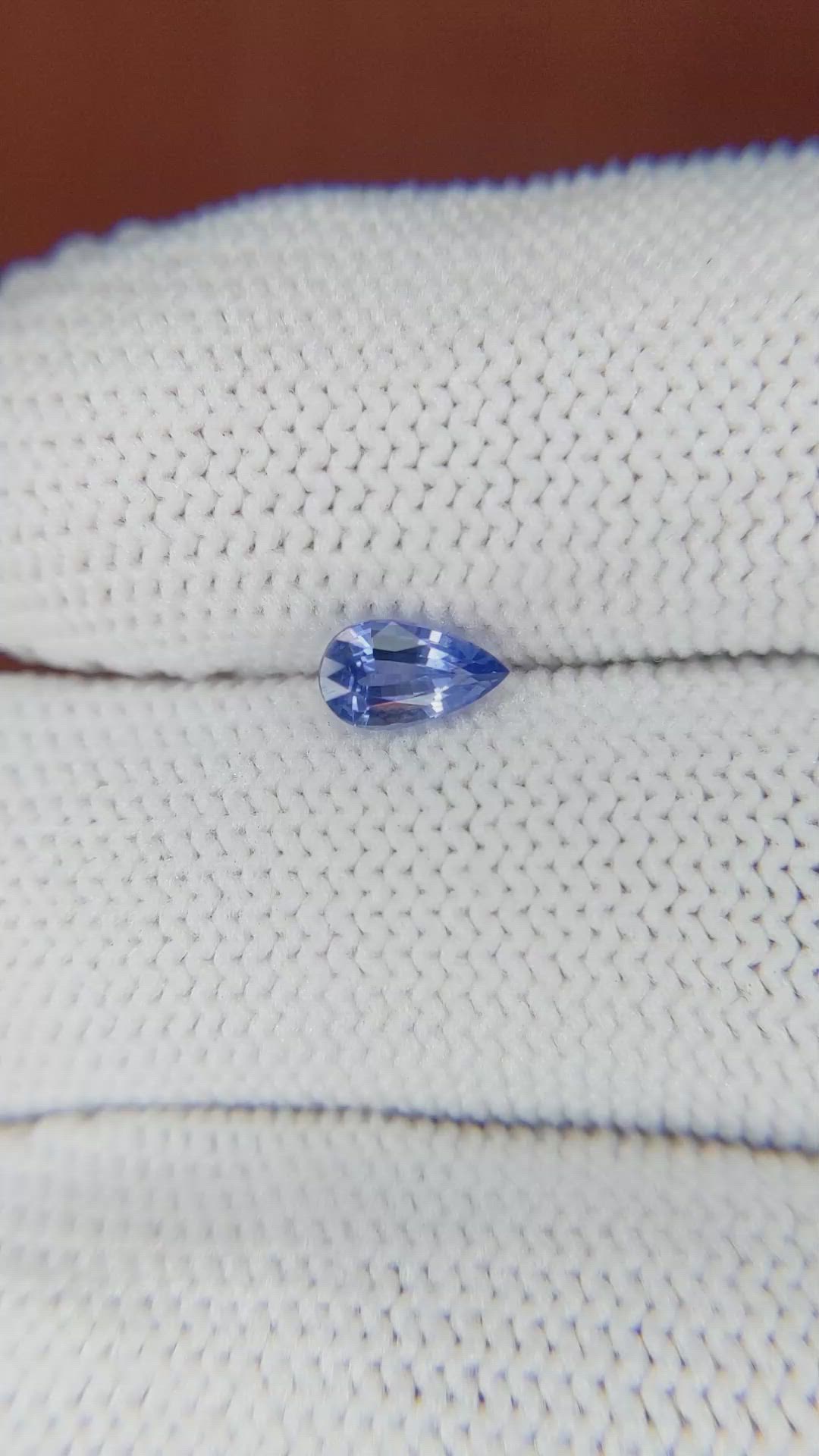 0.58 Ct. Blue Sapphire from Ceylon (Sri Lanka) Size Video