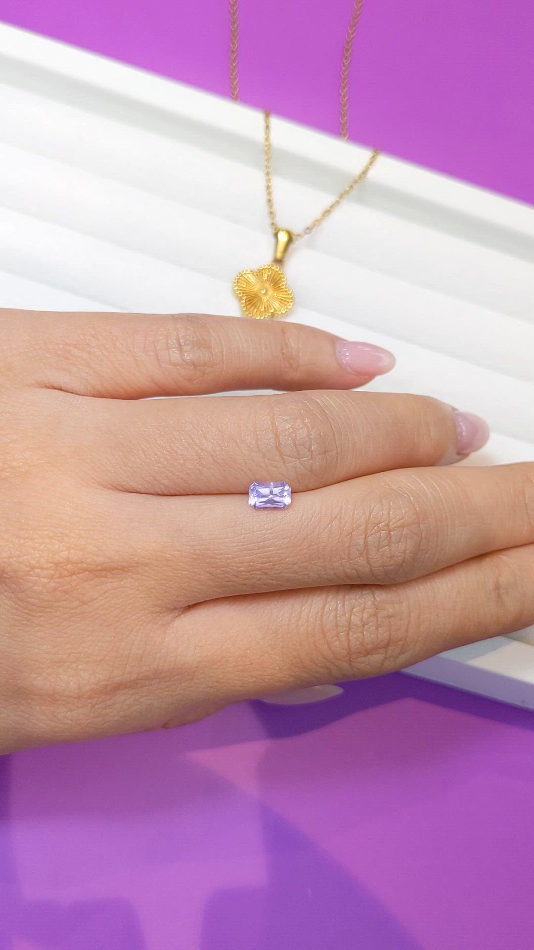 0.74 Ct. Purple Sapphire from Ceylon (Sri Lanka) Size Video