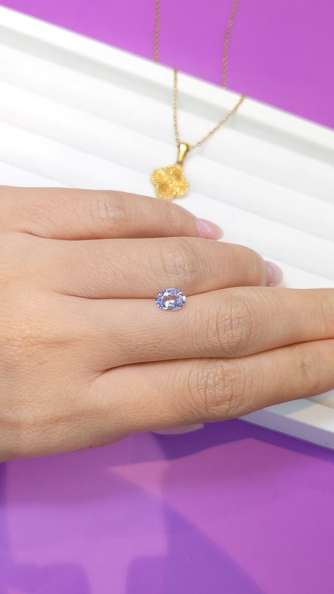 0.91 Ct. Blue Sapphire from Ceylon (Sri Lanka) Size Video
