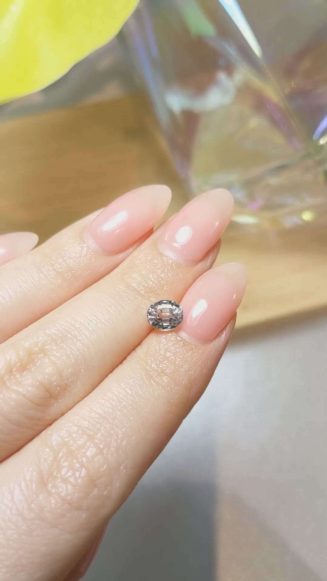1.30 Ct. Grey Sapphire from Ceylon (Sri Lanka) Size Video