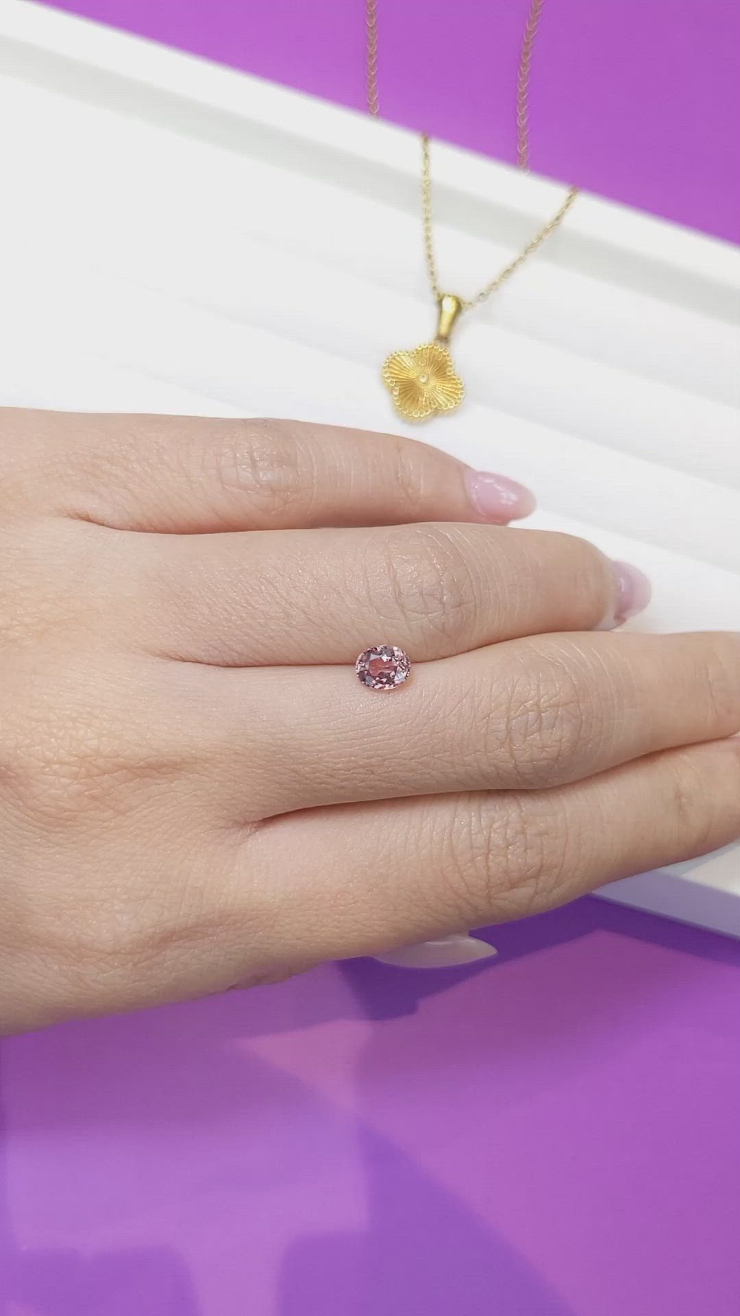 0.84 Ct. Pink Sapphire from Ceylon (Sri Lanka) Size Video