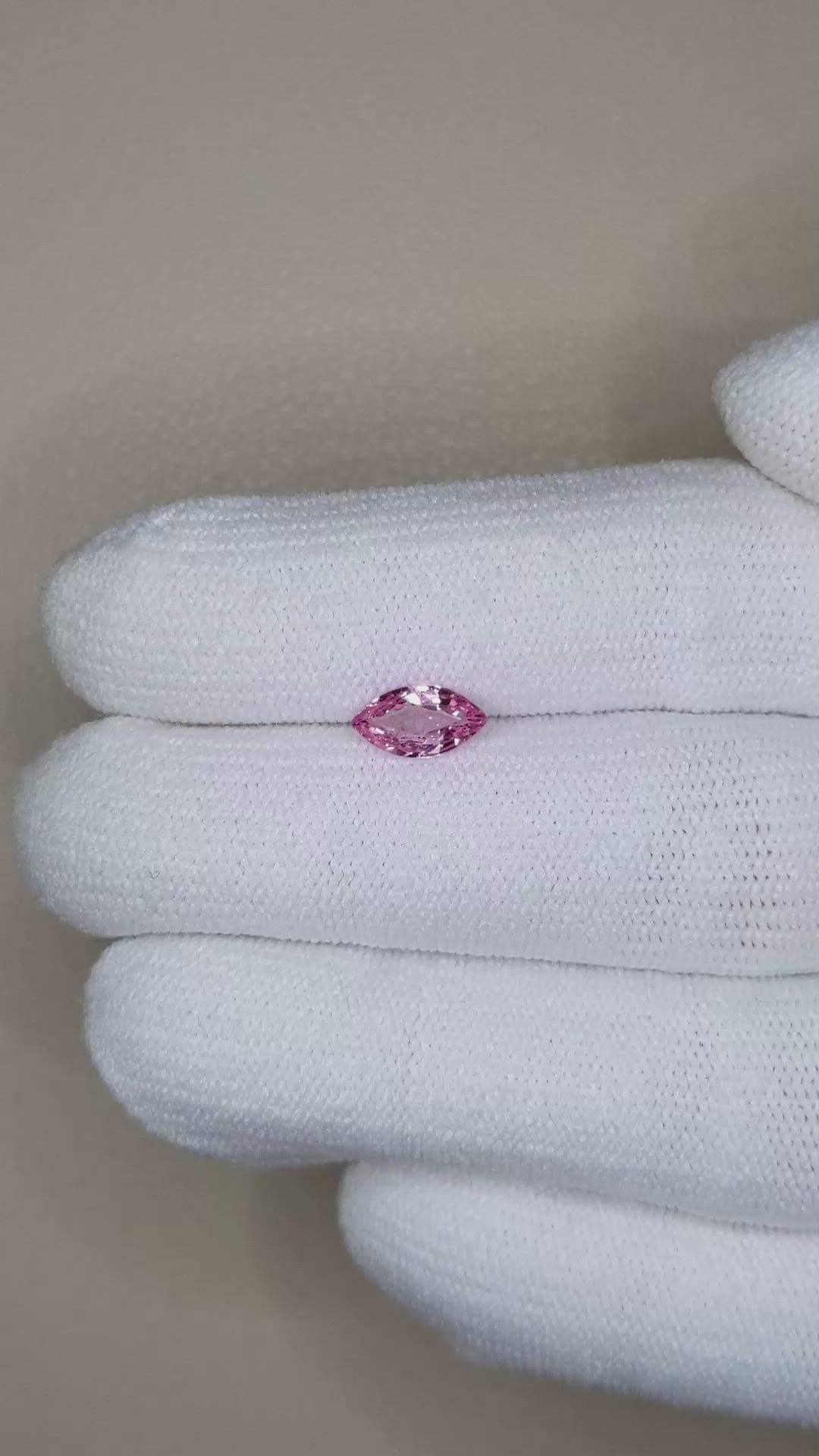0.81 Ct. Pink Sapphire from Ceylon (Sri Lanka) Size Video