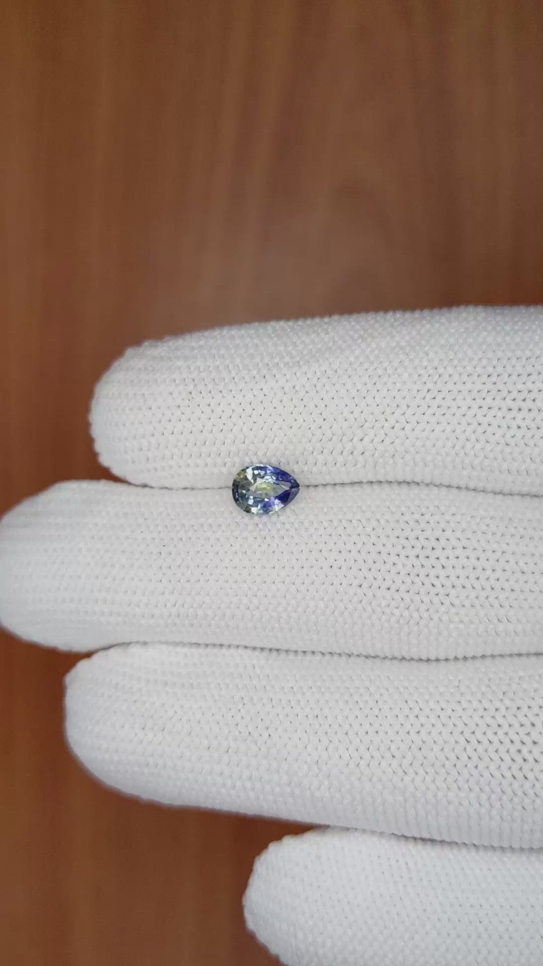 0.89 Ct. Bi Color Sapphire from Ceylon (Sri Lanka) Size Video