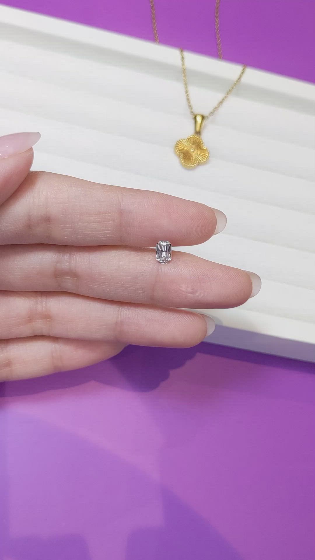 0.63 Ct. White Sapphire from Ceylon (Sri Lanka) Size Video