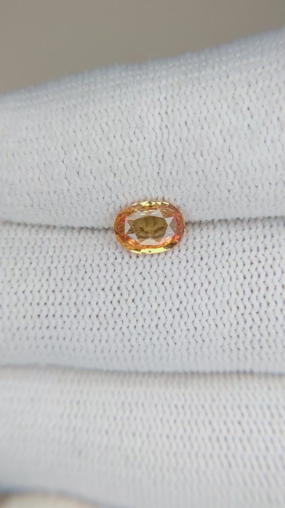 1.05 Ct. Orange Sapphire from Ceylon (Sri Lanka) Size Video