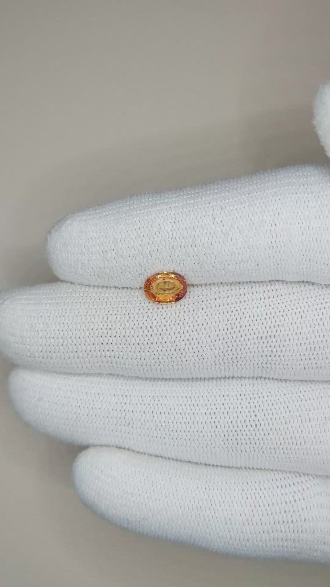 1.05 Ct. Orange Sapphire from Ceylon (Sri Lanka) Size Video