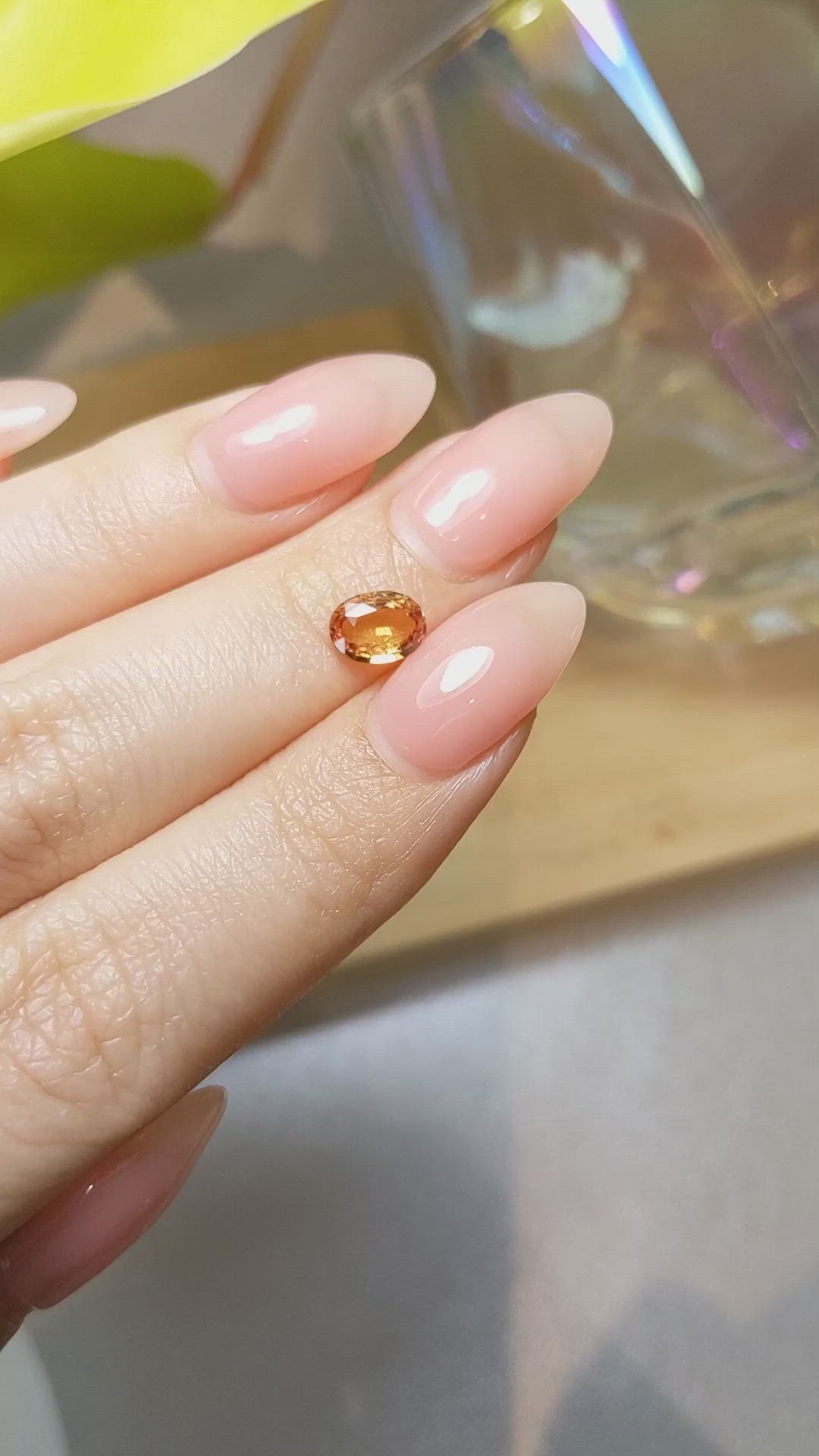 1.05 Ct. Orange Sapphire from Ceylon (Sri Lanka) Size Video