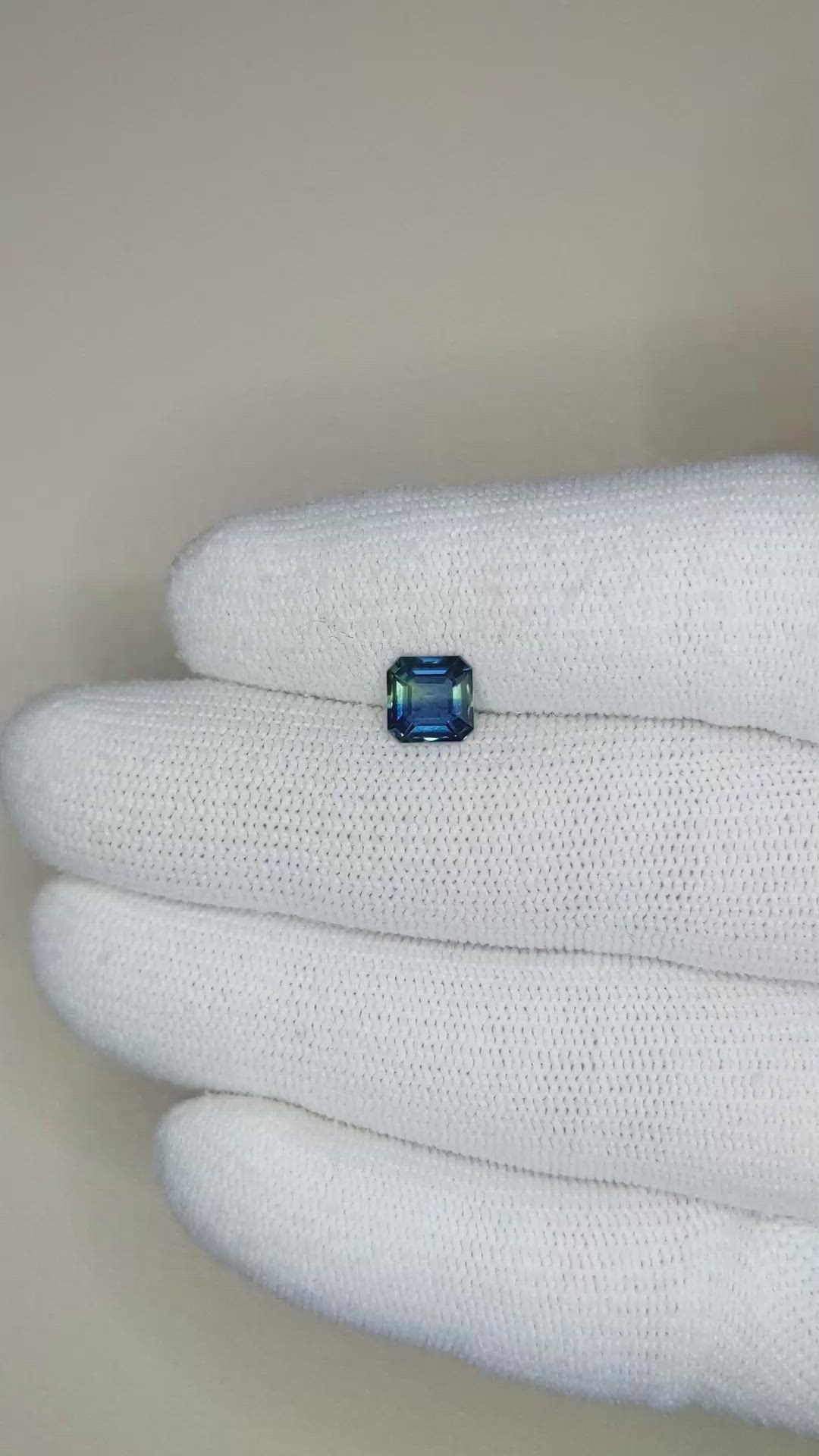 1.25 Ct. Greenish Blue Sapphire from Thailand Size Video