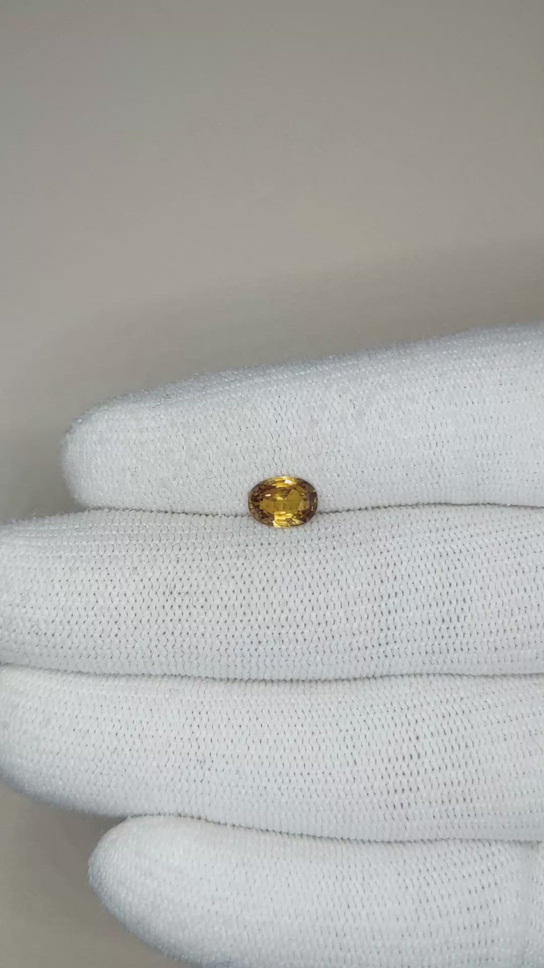 0.94 Ct. Yellow Sapphire from Ceylon (Sri Lanka) Size Video
