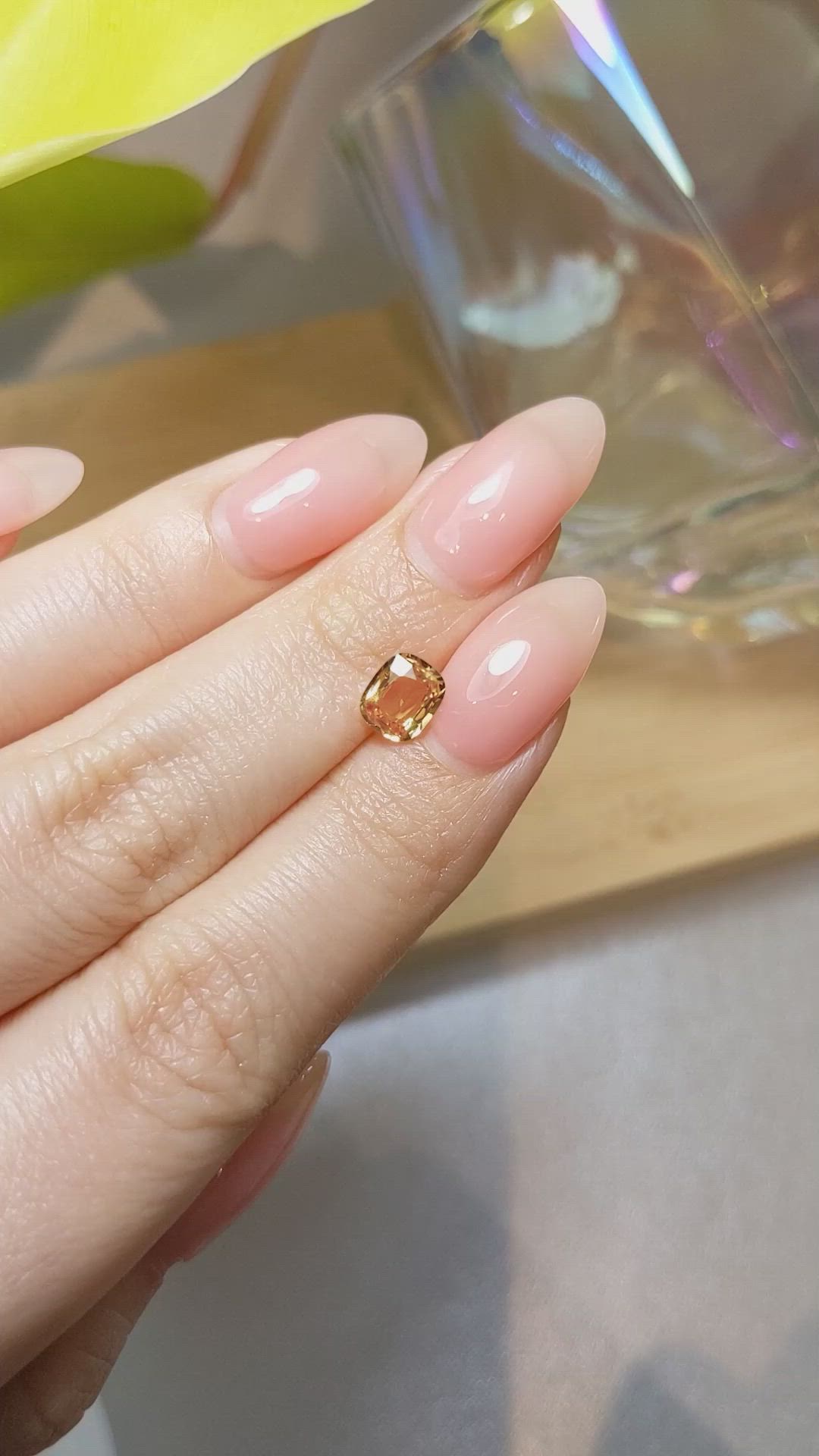1.15 Ct. Peach Sapphire from Ceylon (Sri Lanka) Size Video