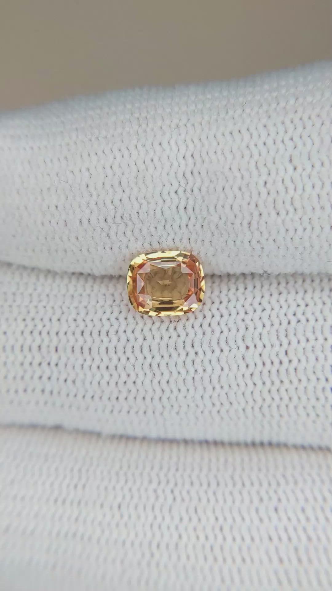 1.15 Ct. Peach Sapphire from Ceylon (Sri Lanka) Size Video