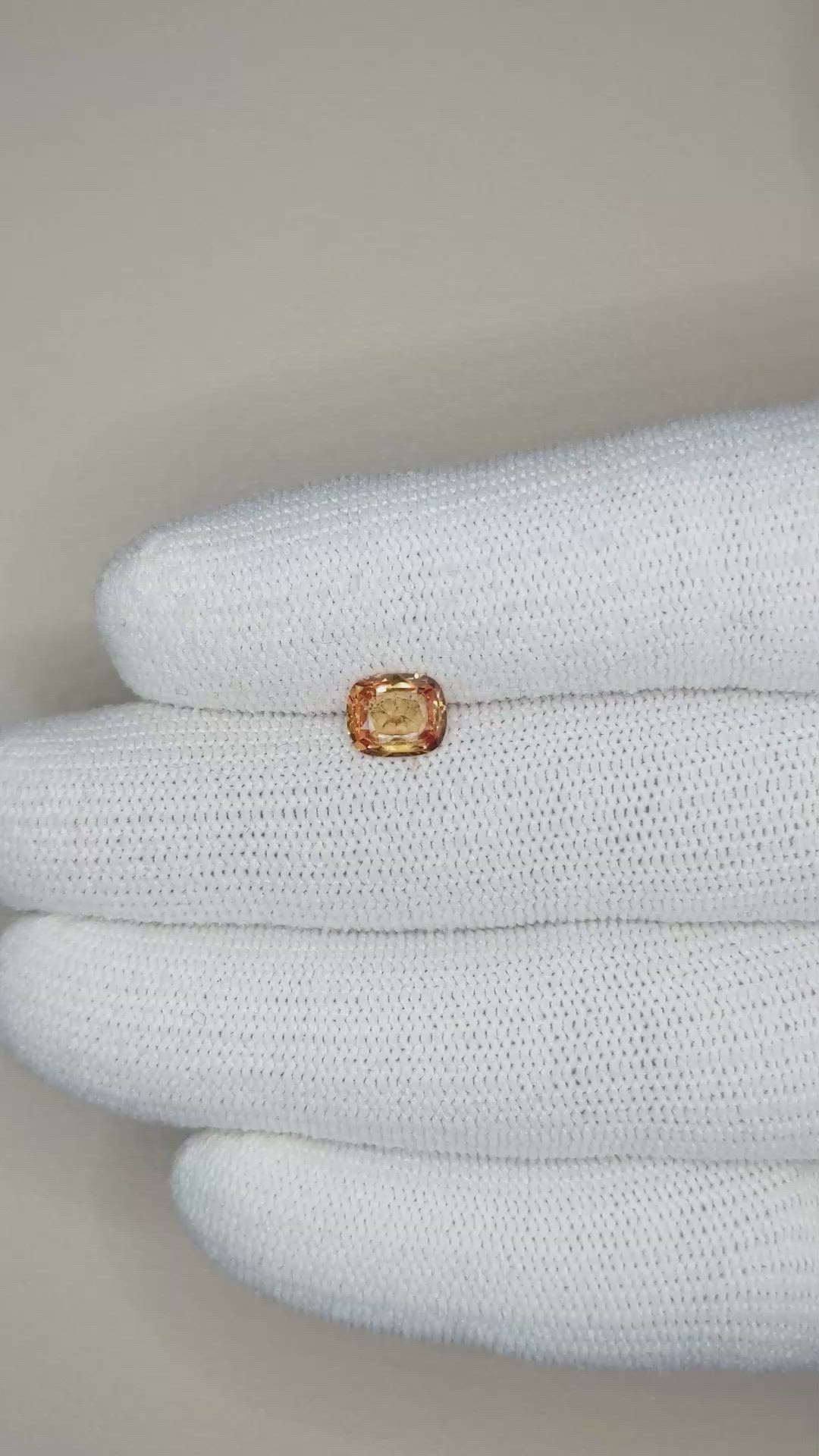 1.15 Ct. Peach Sapphire from Ceylon (Sri Lanka) Size Video