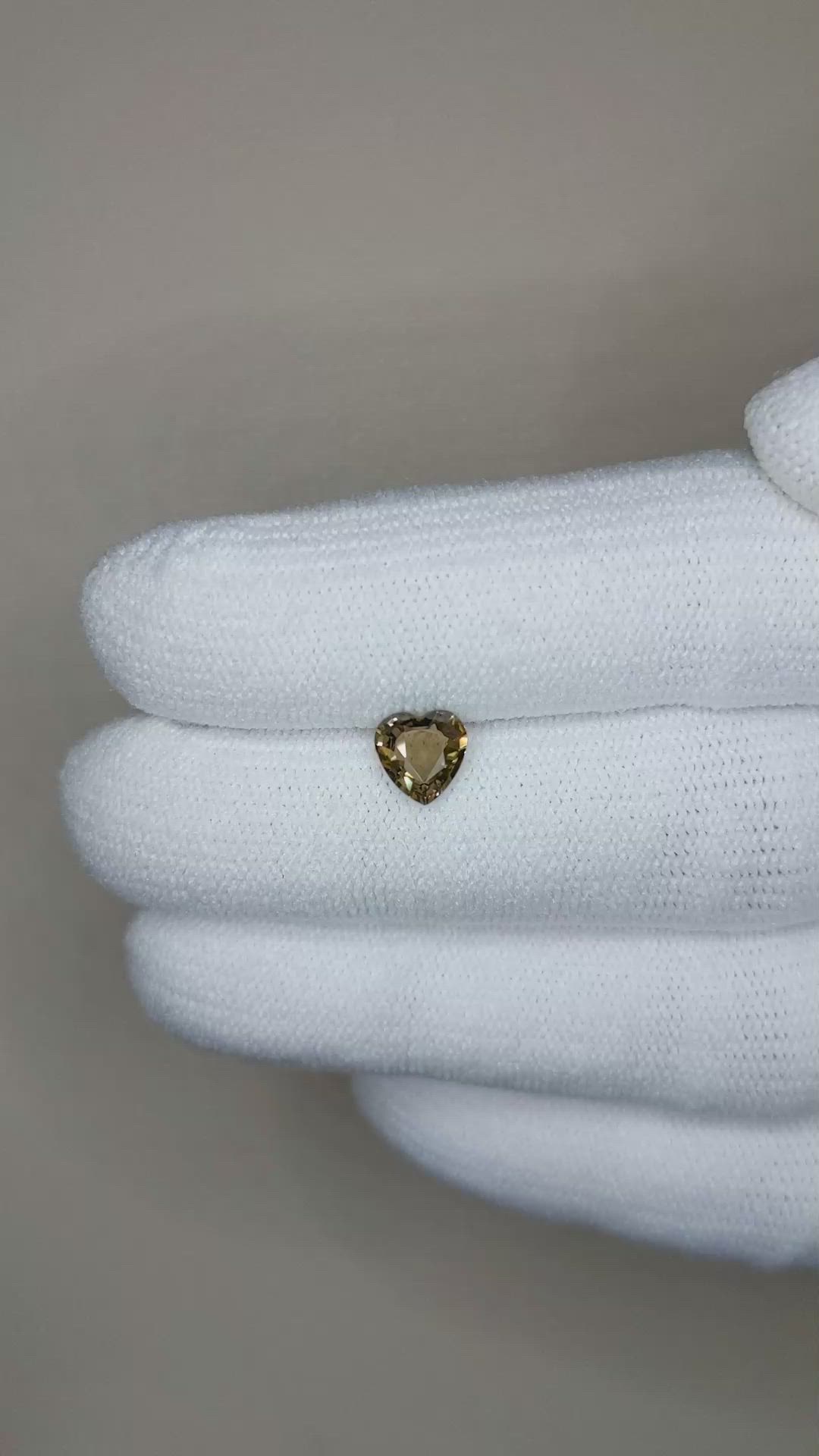 0.76 Ct. Greenish Brown Sapphire from Ceylon (Sri Lanka) Size Video