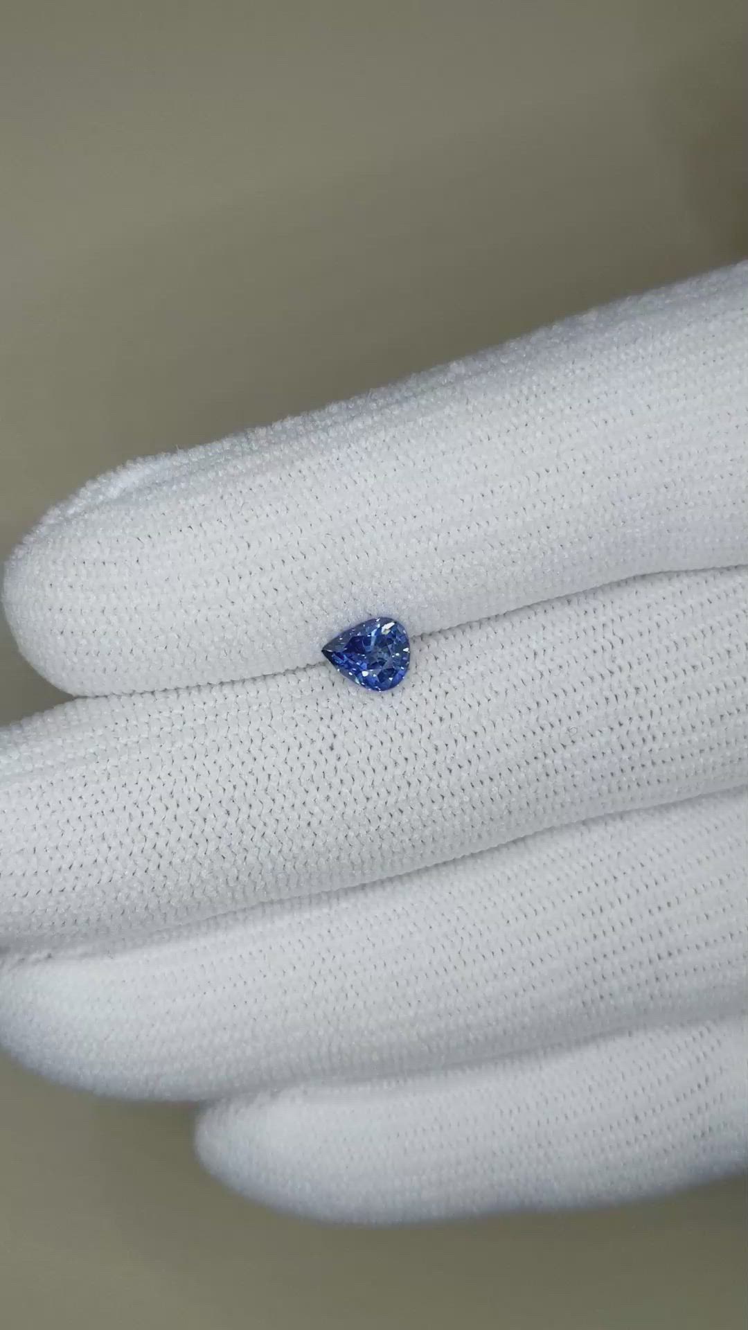 0.79 Ct. Blue Sapphire from Ceylon (Sri Lanka) Size Video