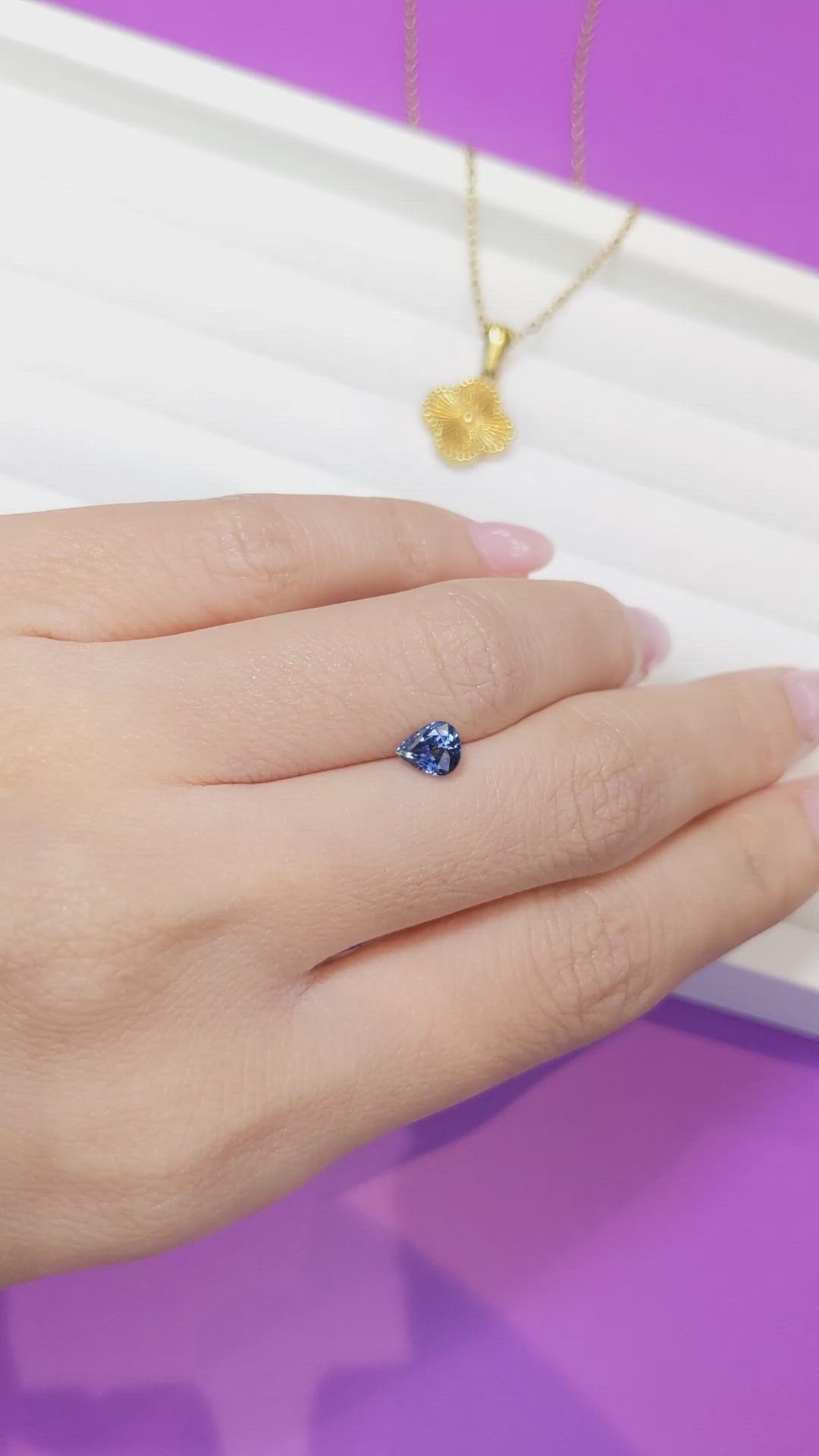 0.79 Ct. Blue Sapphire from Ceylon (Sri Lanka) Size Video