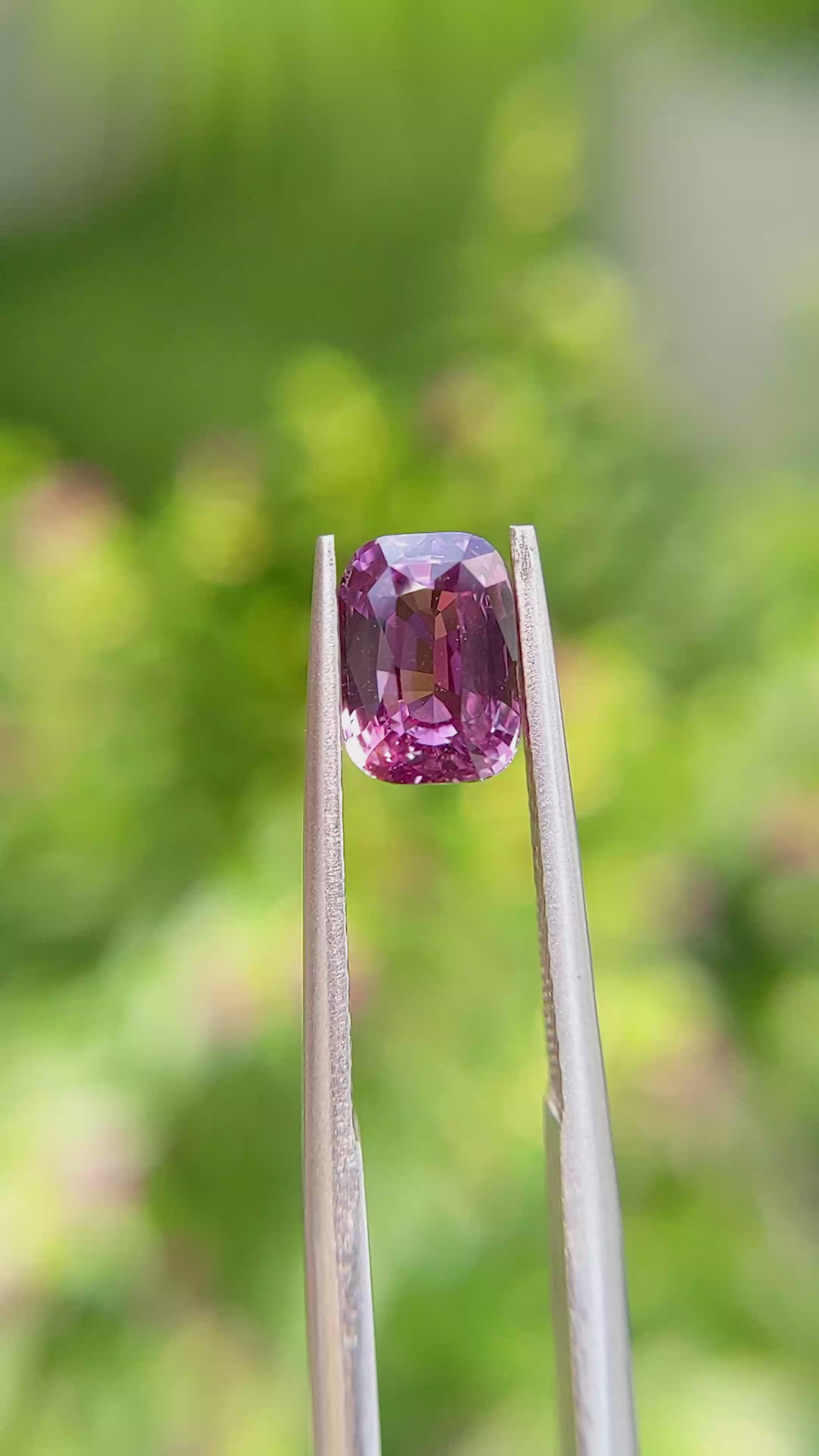 2.03 Ct. Purplish Pink Sapphire from Madagascar Size Video