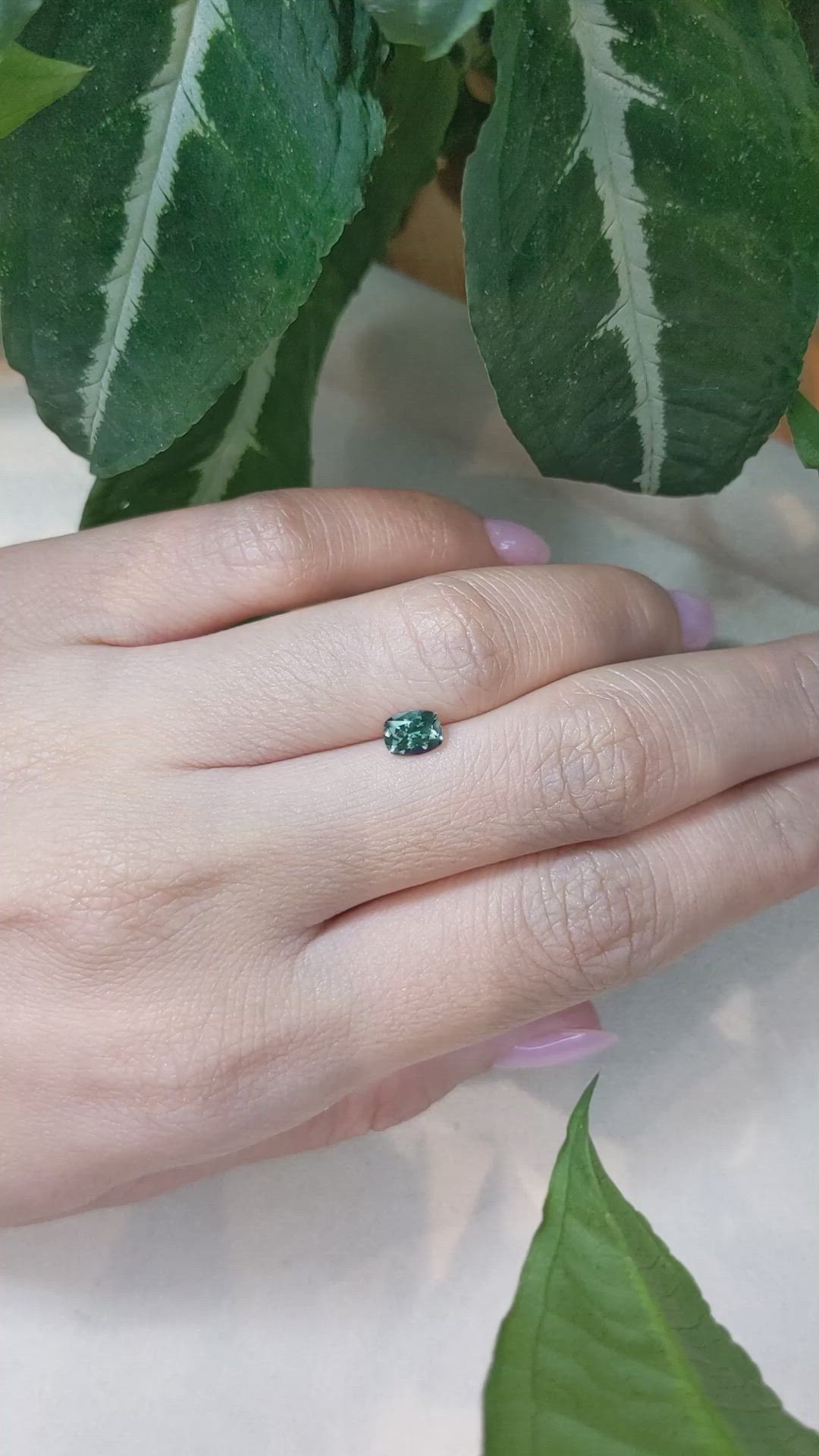 0.74 Ct. Bluish Green Sapphire from Ceylon (Sri Lanka) Size Video