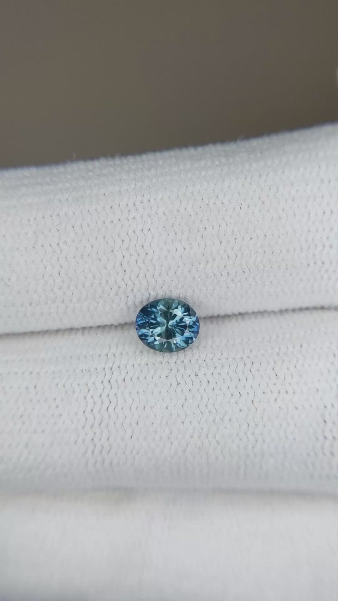 0.70 Ct. Greenish Blue Sapphire from Montana Size Video