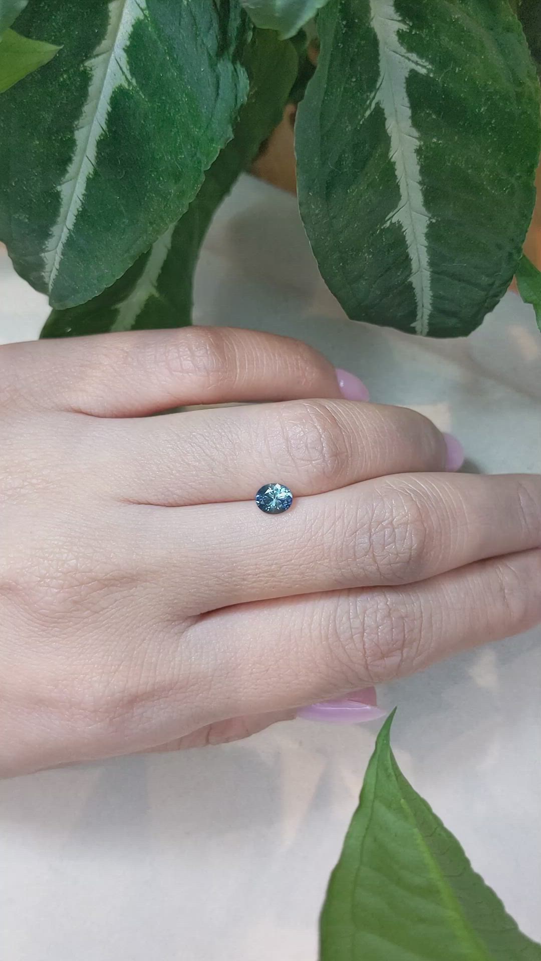 0.70 Ct. Greenish Blue Sapphire from Montana Size Video