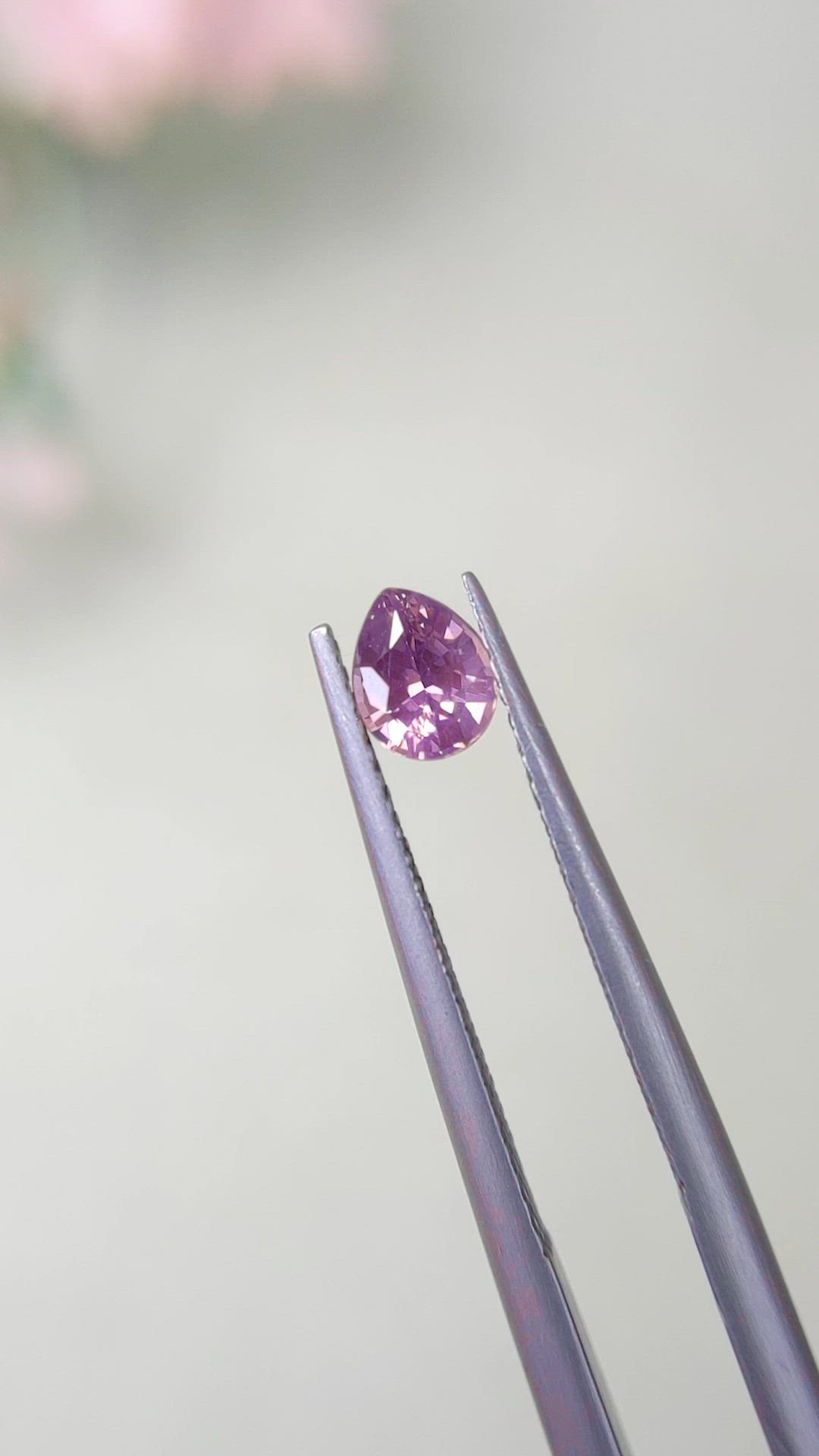 0.52 Ct. Pinkish Purple Sapphire from Ceylon (Sri Lanka) Size Video