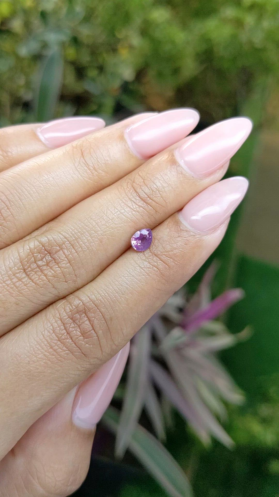 0.52 Ct. Pinkish Purple Sapphire from Ceylon (Sri Lanka) Size Video
