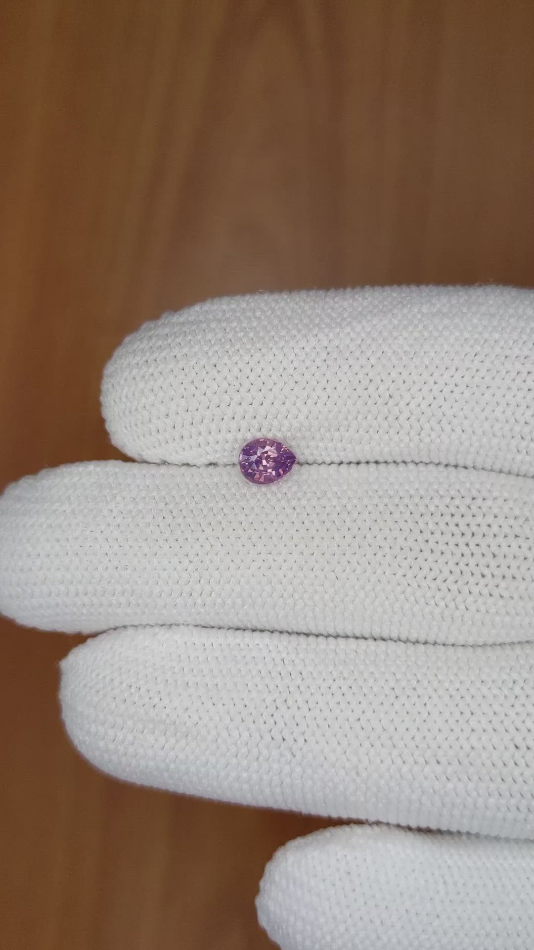 0.52 Ct. Pinkish Purple Sapphire from Ceylon (Sri Lanka) Size Video