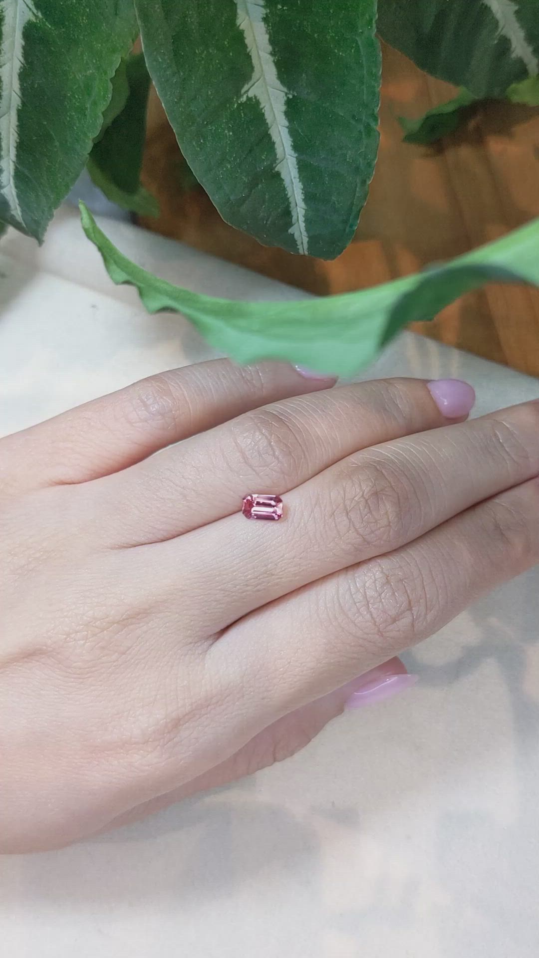 0.77 Ct. Reddish Pink Sapphire from Ceylon (Sri Lanka) Size Video