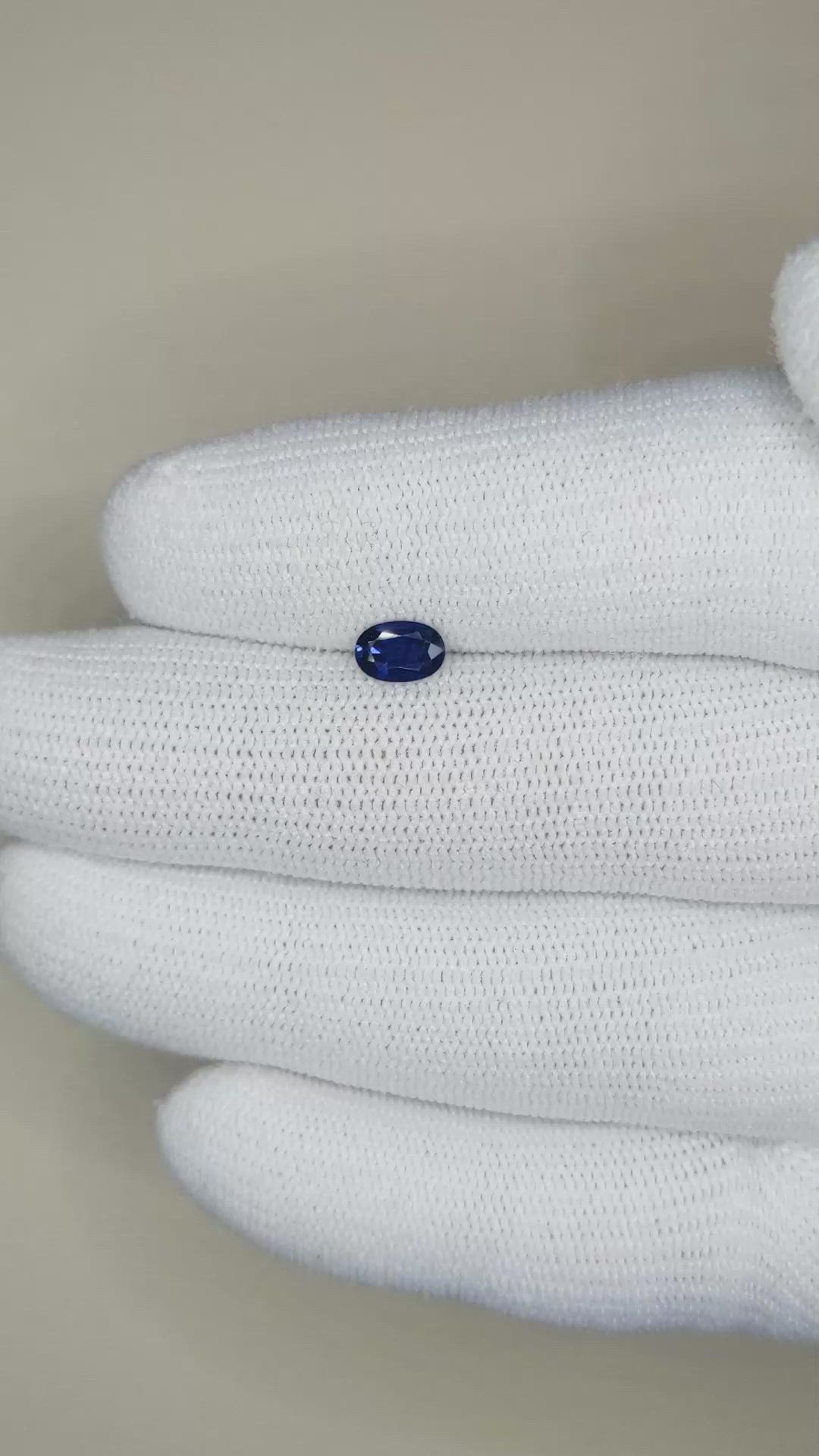 0.54 Ct. Blue Sapphire from Ceylon (Sri Lanka) Size Video