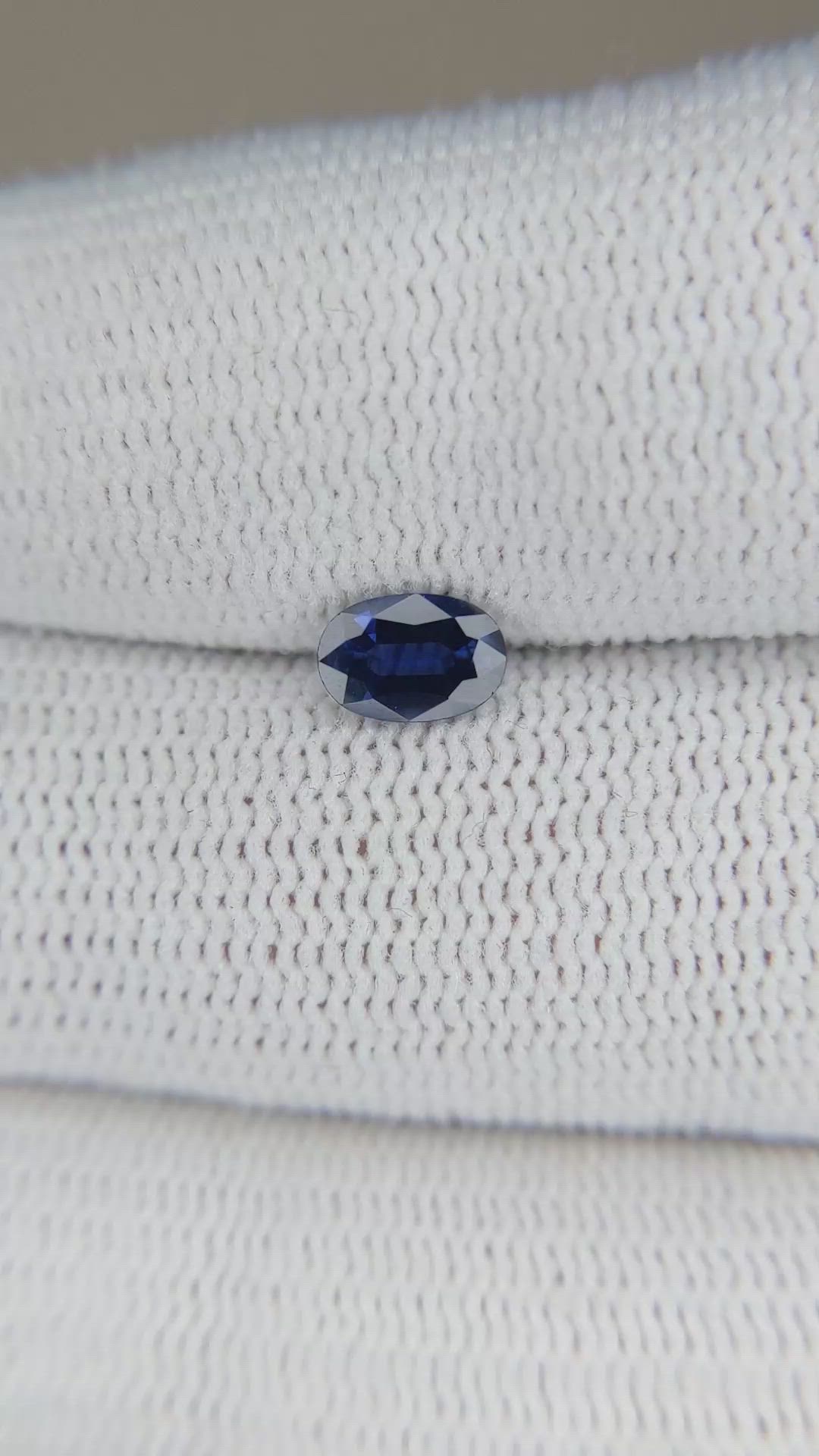0.54 Ct. Blue Sapphire from Ceylon (Sri Lanka) Size Video