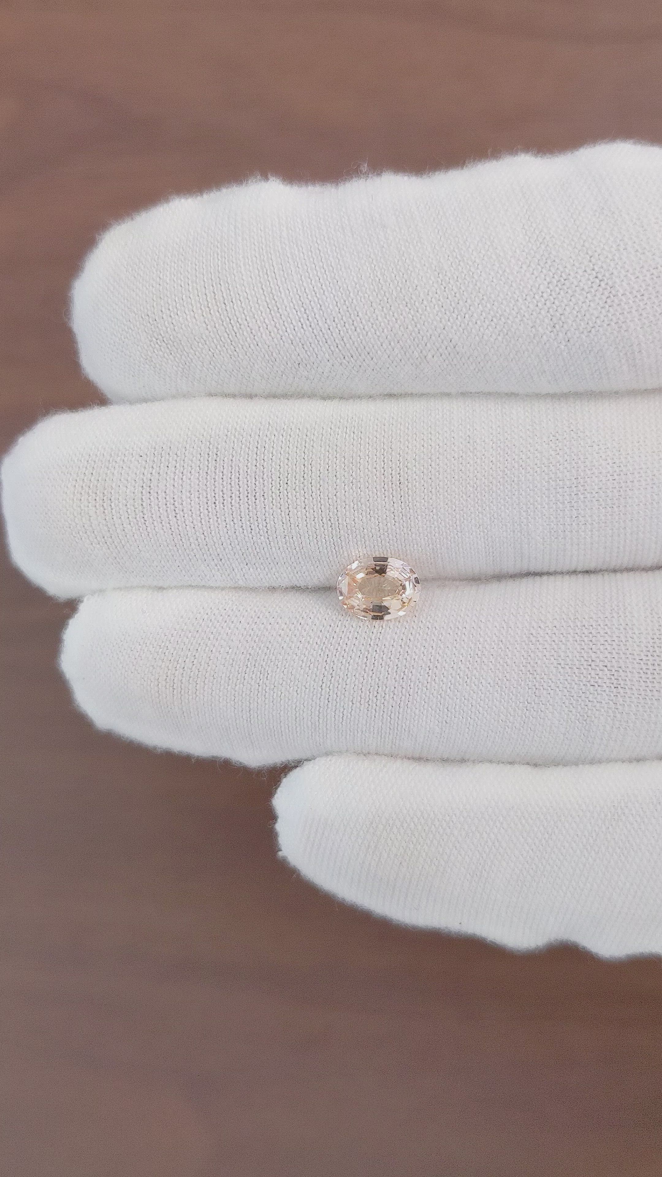 1.11 Ct. Padparadscha Sapphire from Ceylon (Sri Lanka) Size Video