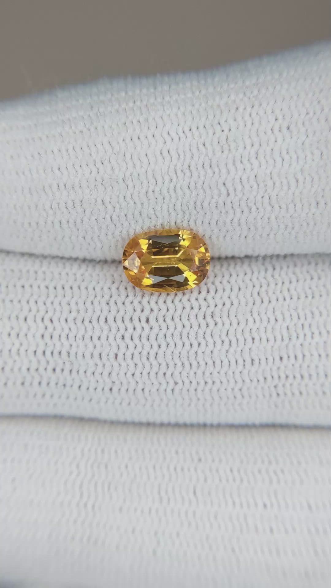 1.40 Ct. Yellow Sapphire from Ceylon (Sri Lanka) Size Video