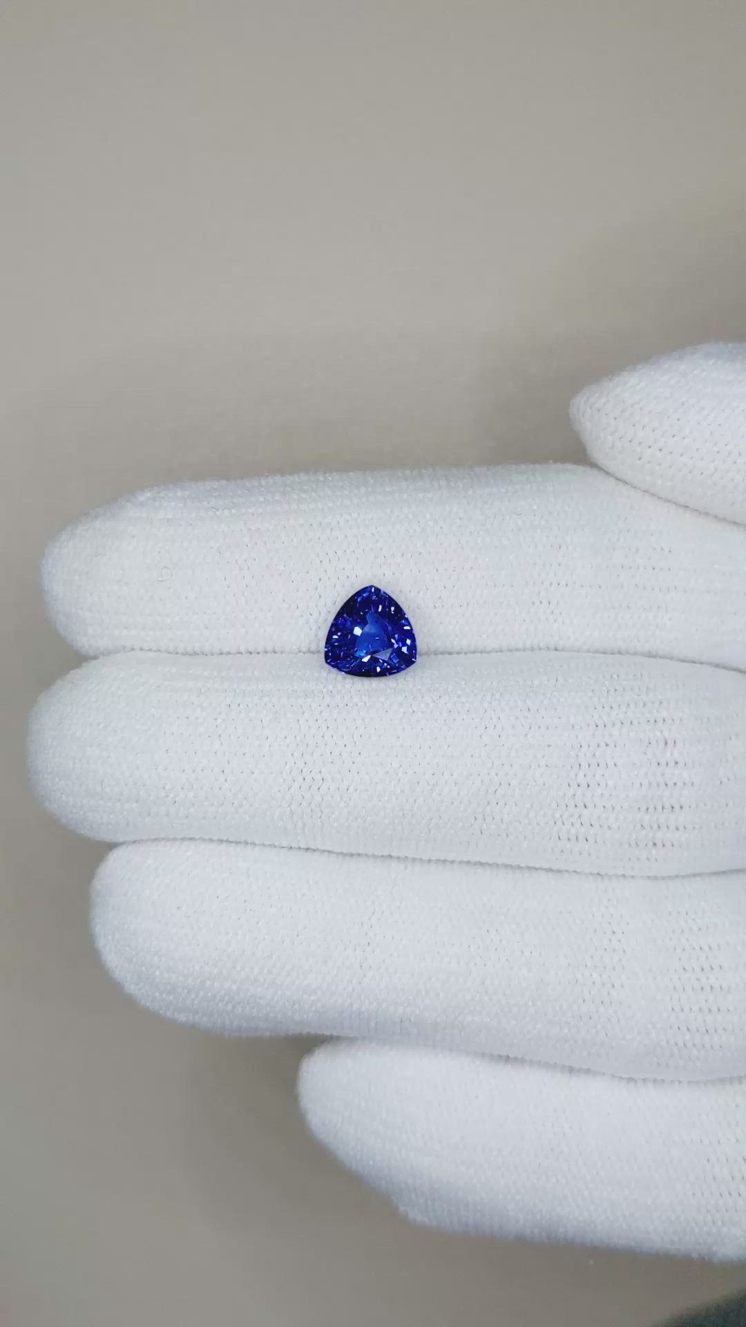 1.55 Ct. Blue Sapphire from Ceylon (Sri Lanka) Size Video