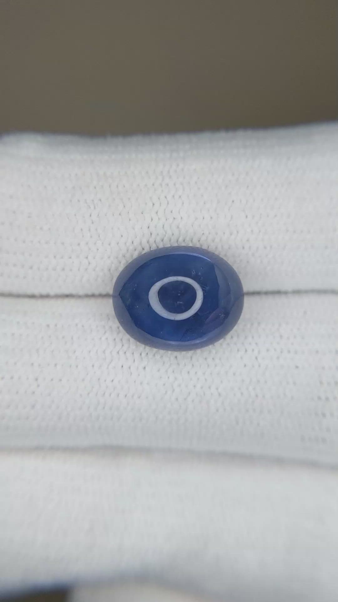 6.77 Ct. Blue Cabochon Sapphire from Ceylon (Sri Lanka) Size Video
