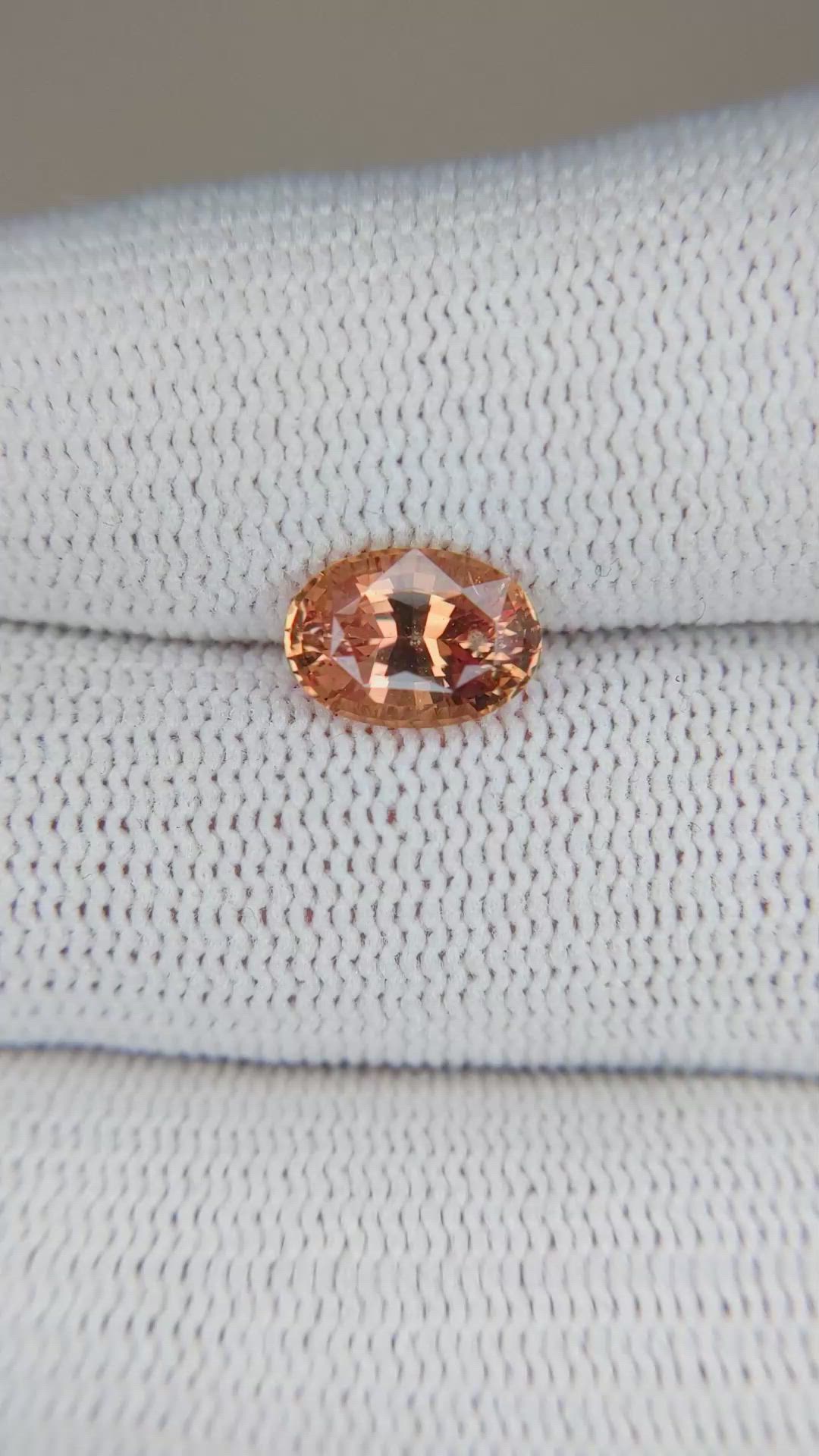 2.03 Ct. Orange Sapphire from Ceylon (Sri Lanka) Size Video