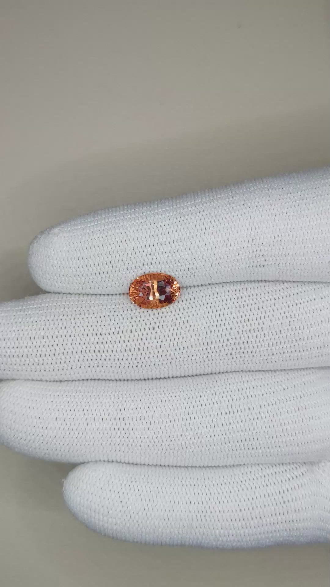 2.03 Ct. Orange Sapphire from Ceylon (Sri Lanka) Size Video