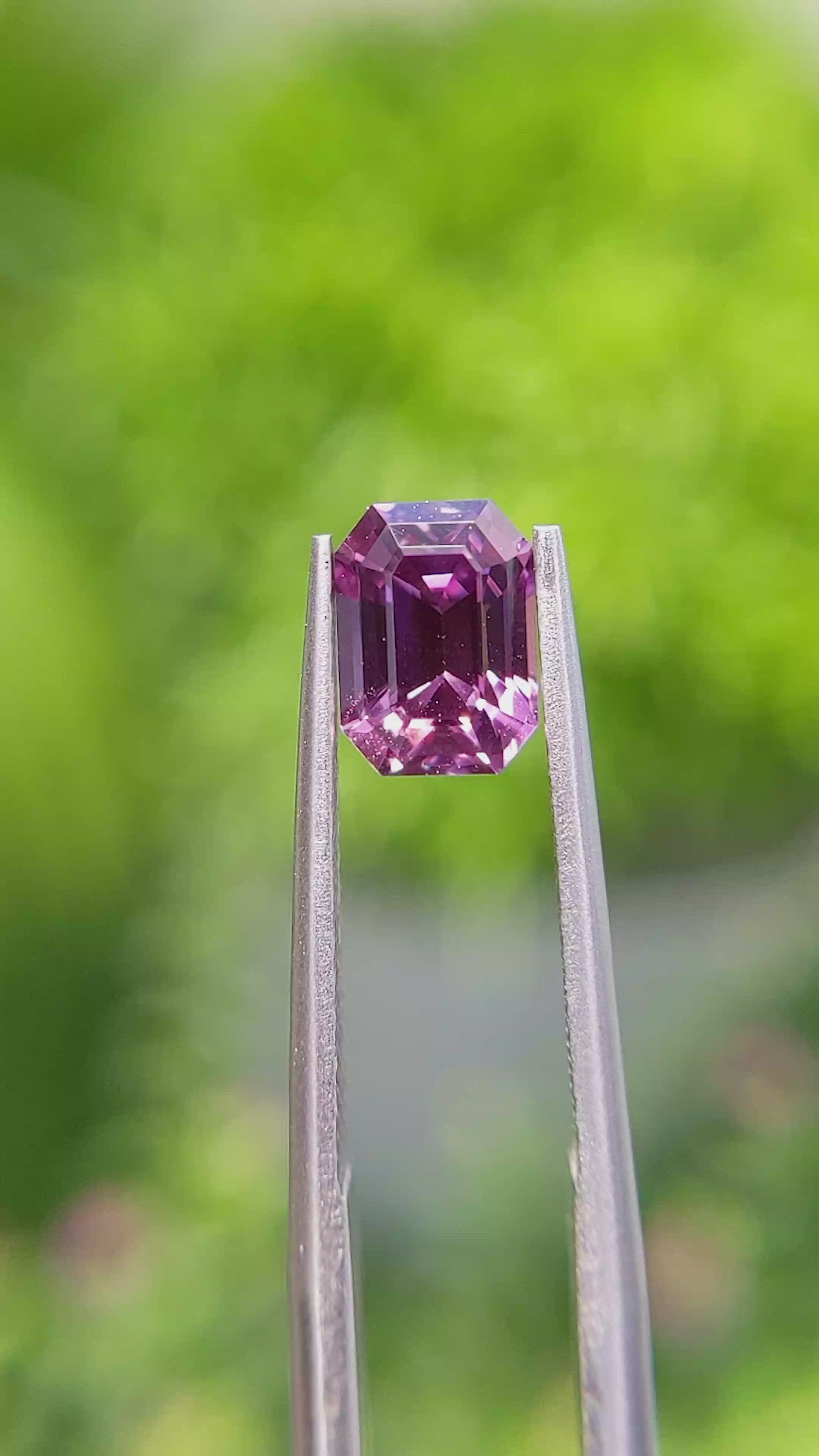 1.65 Ct. Purplish Pink Sapphire from Ceylon (Sri Lanka) Size Video