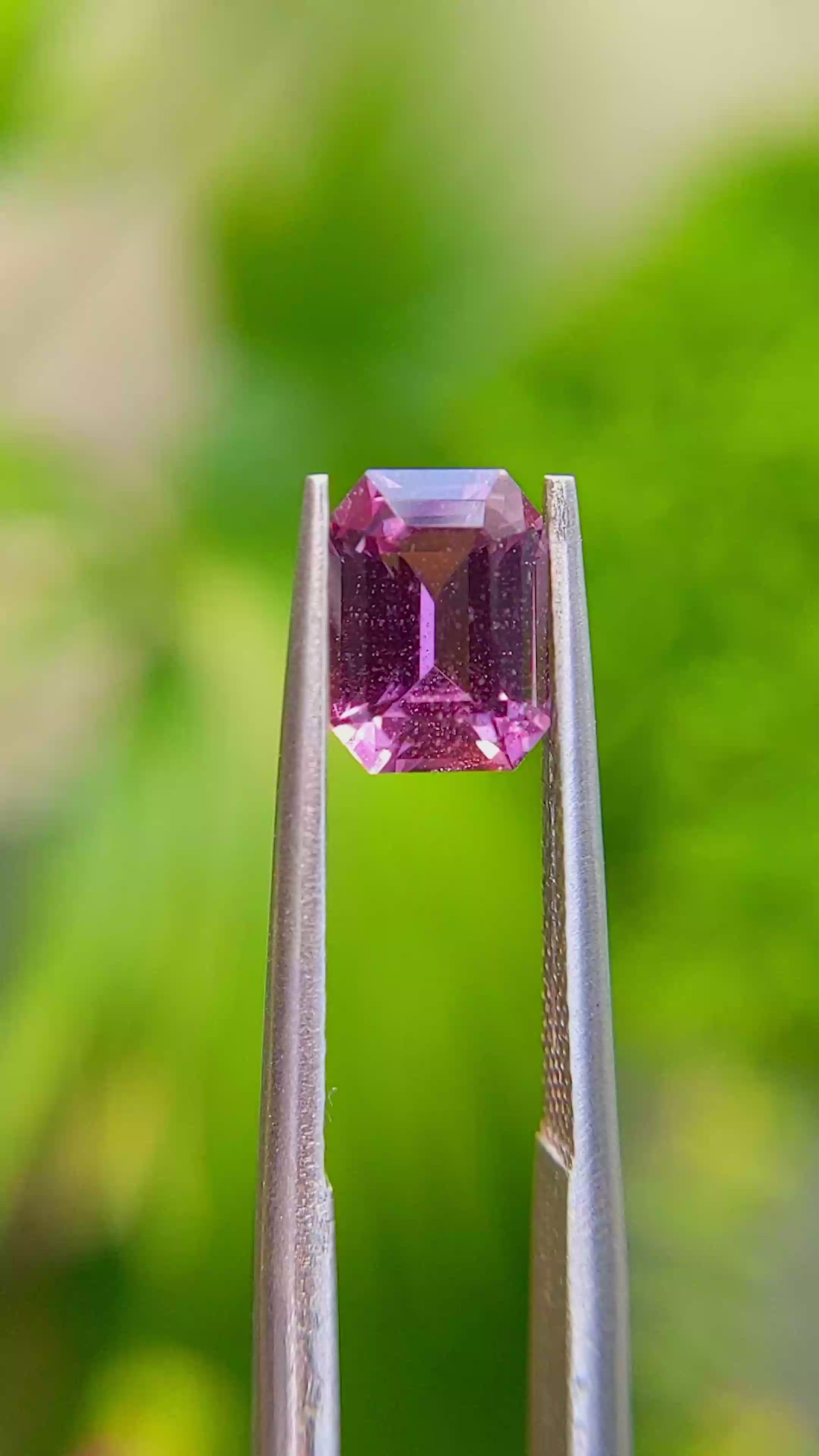 1.64 Ct. Purplish Pink Sapphire from Ceylon (Sri Lanka) Size Video